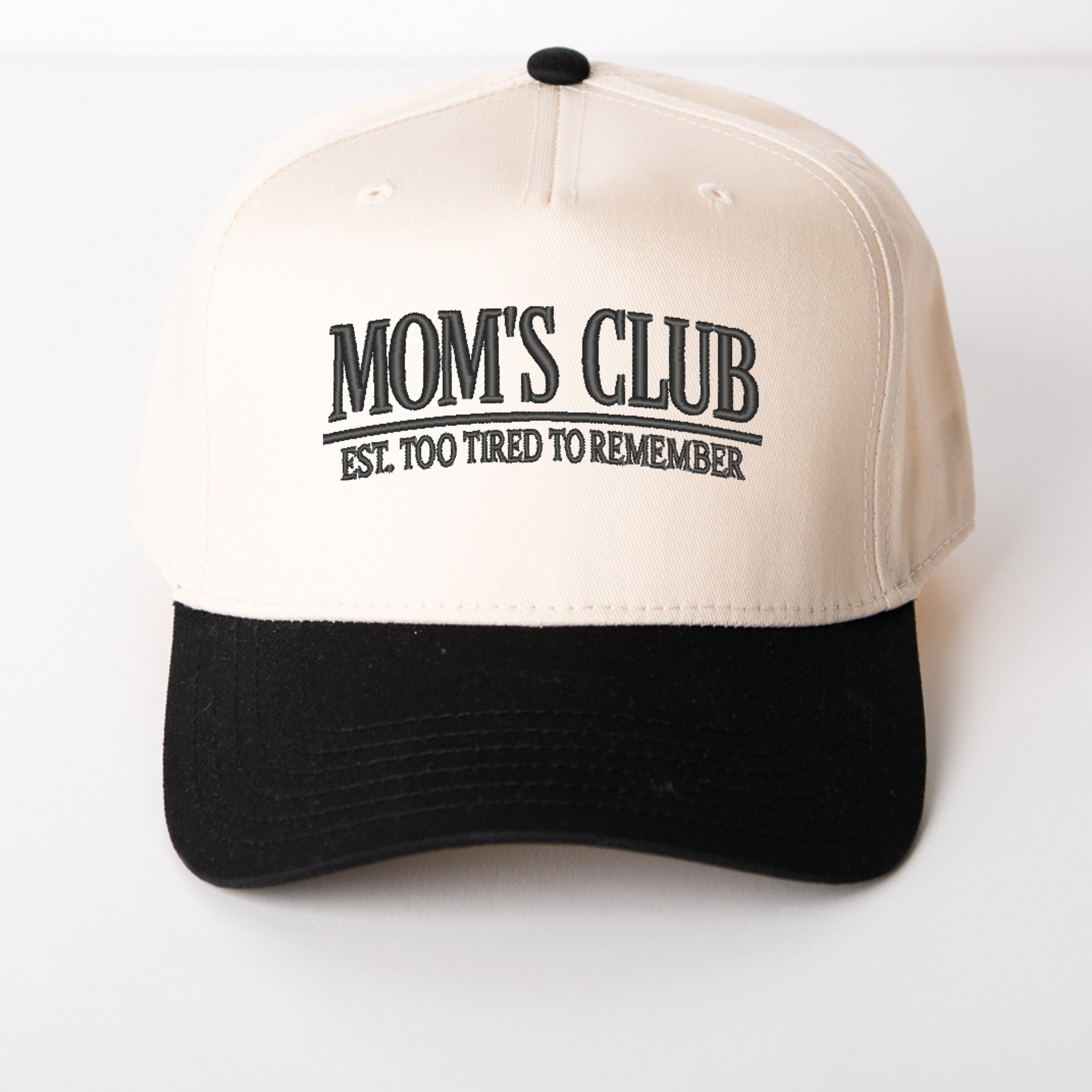 Embroidered Tired Mom's Club - Women's Canvas Trucker Hat