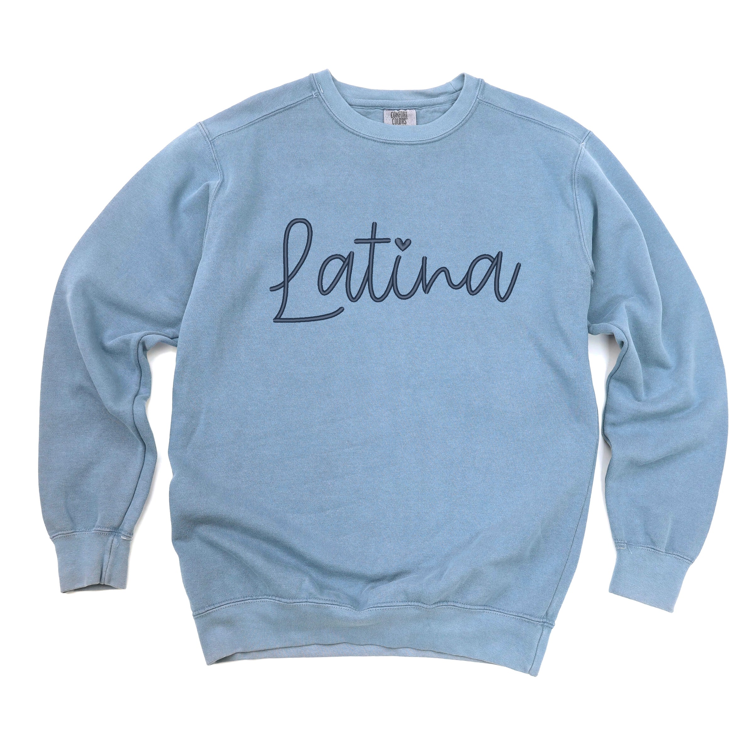 Embroidered Latina Cursive - Women's Garment Dyed Graphic Sweatshirt