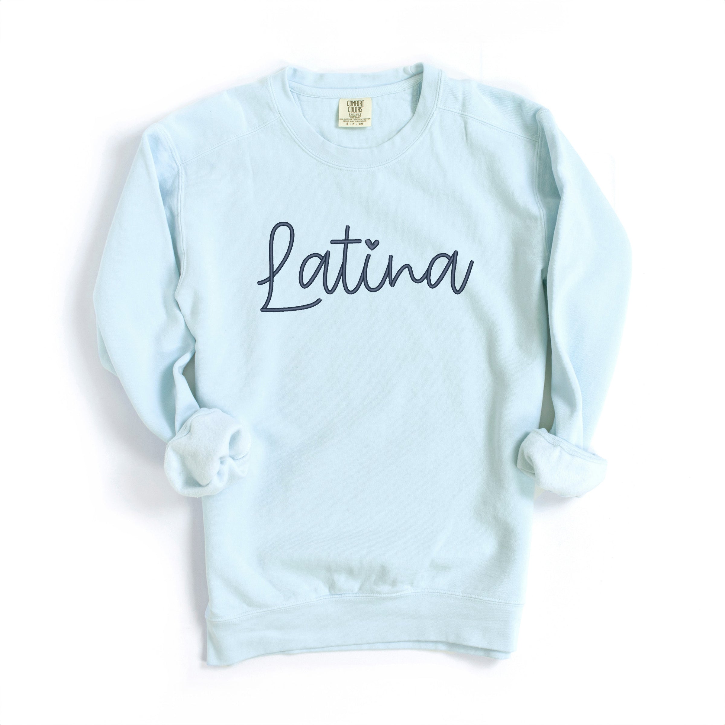 Embroidered Latina Cursive - Women's Garment Dyed Graphic Sweatshirt