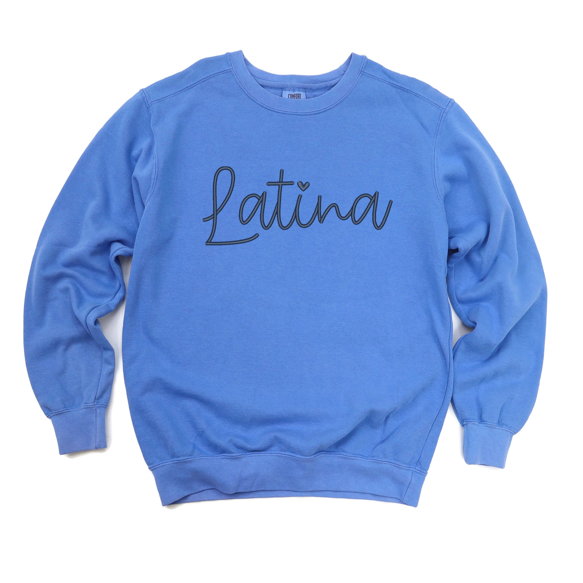 Embroidered Latina Cursive - Women's Garment Dyed Graphic Sweatshirt
