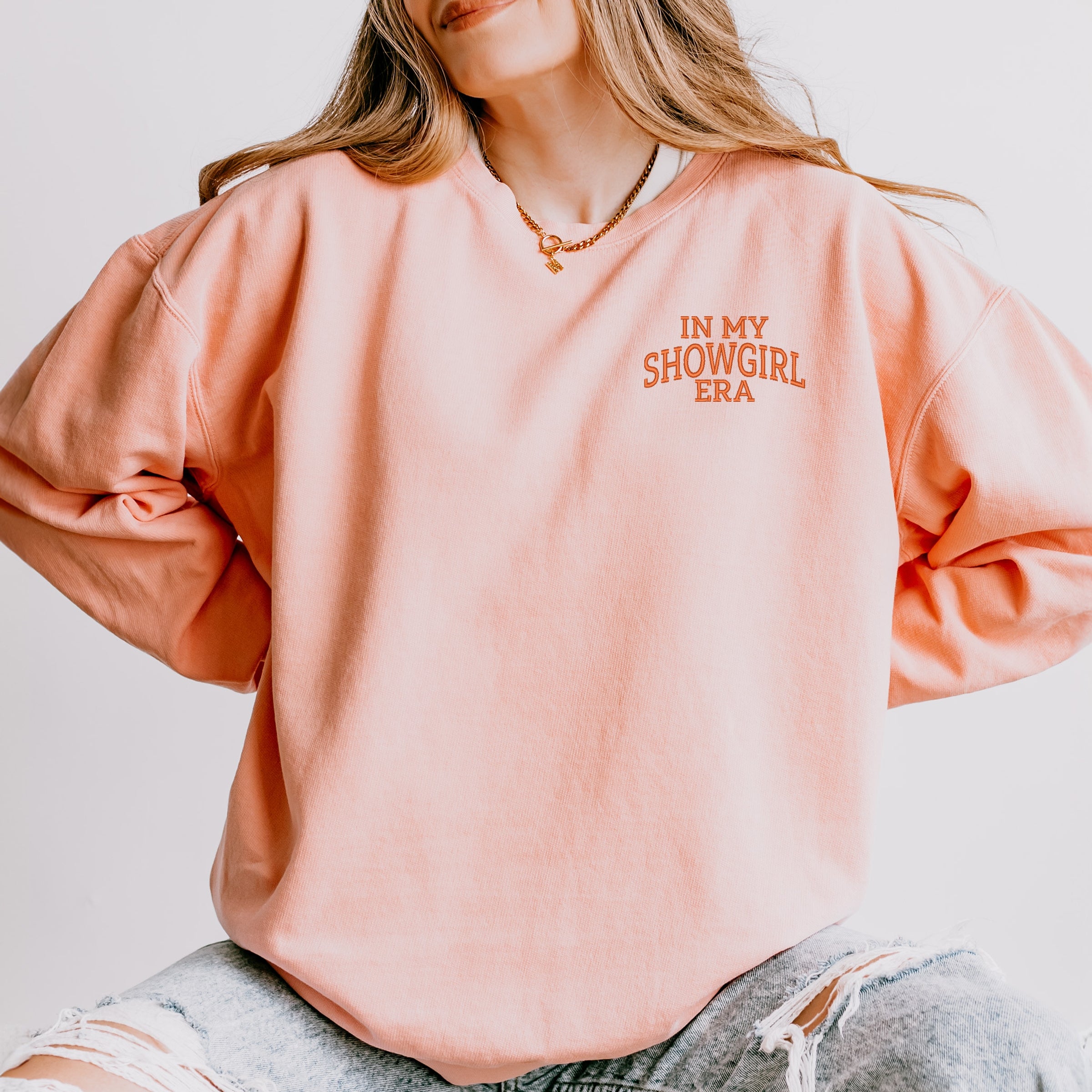 Embroidered In My Showgirl Era - Women's Lightweight Garment Dyed Sweatshirt