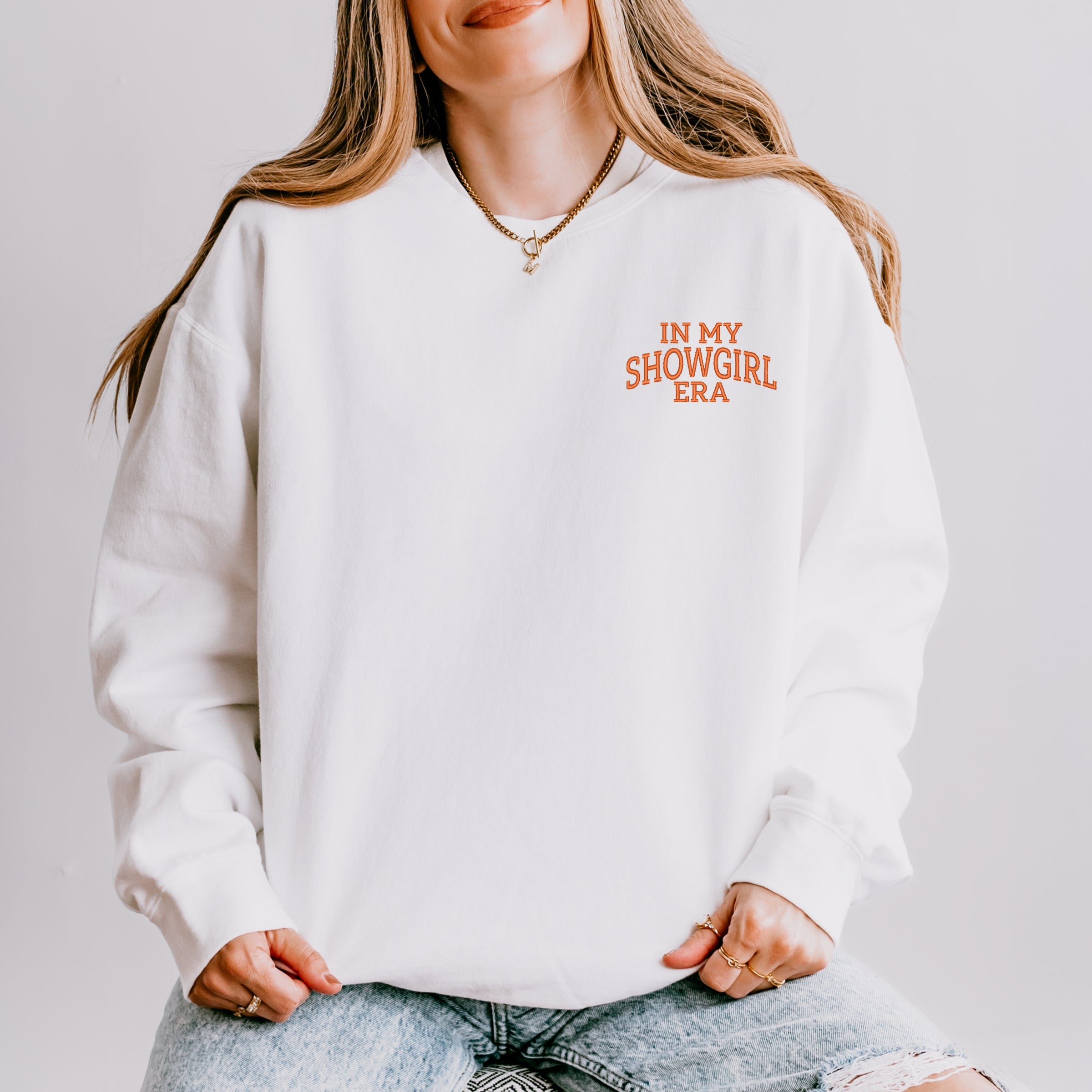 Embroidered In My Showgirl Era - Women's Lightweight Garment Dyed Sweatshirt