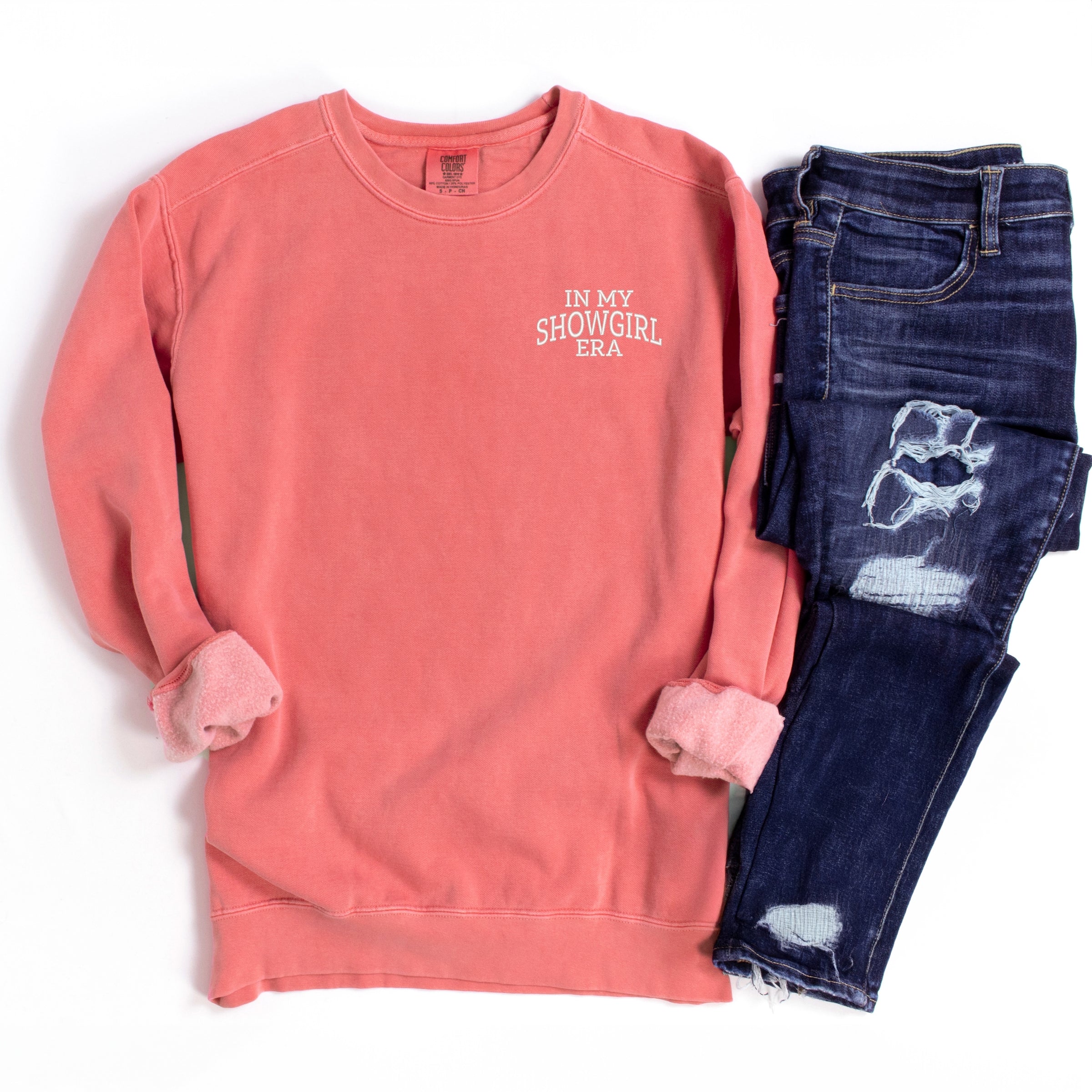 Embroidered In My Showgirl Era - Women's Garment Dyed Graphic Sweatshirt