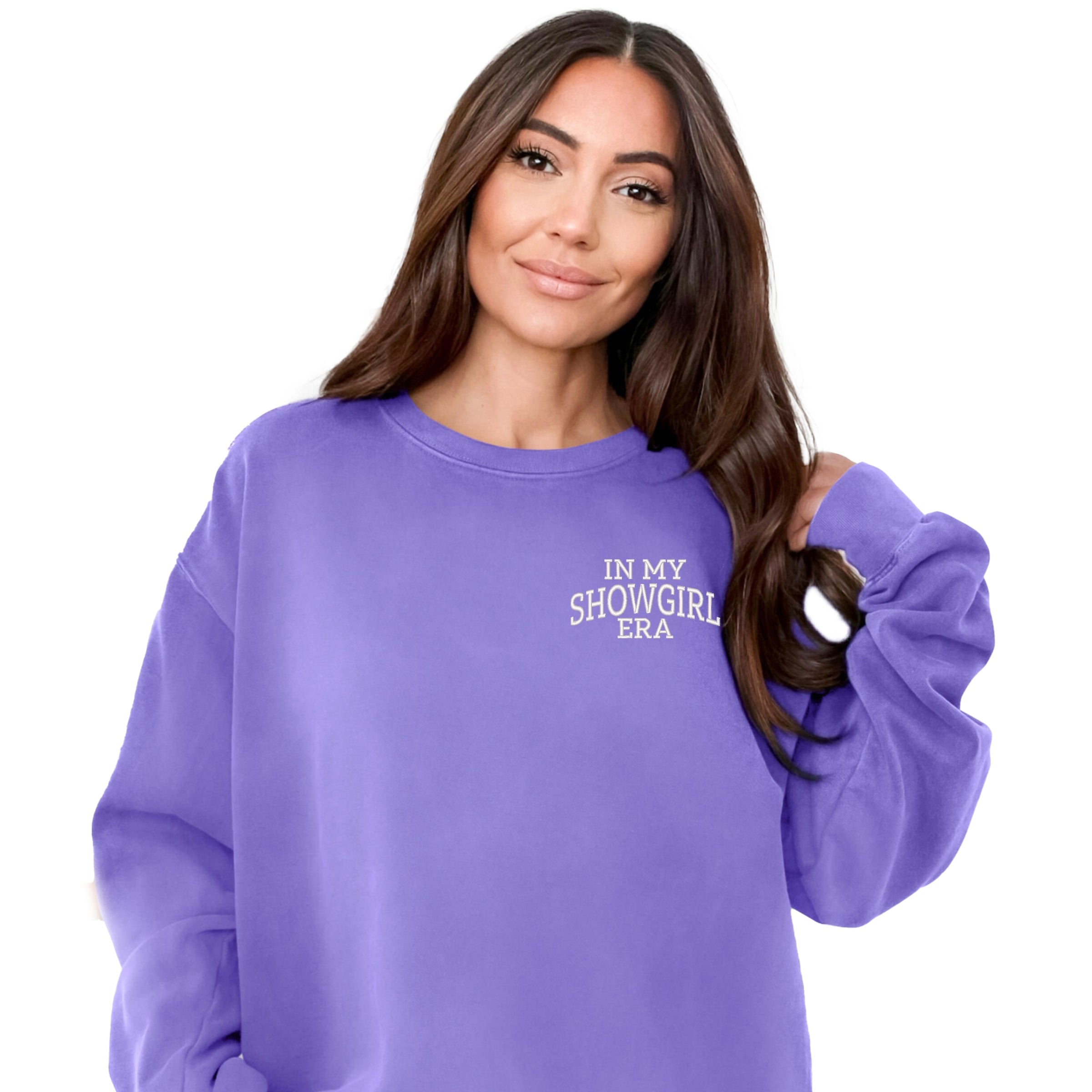 Embroidered In My Showgirl Era - Women's Garment Dyed Graphic Sweatshirt