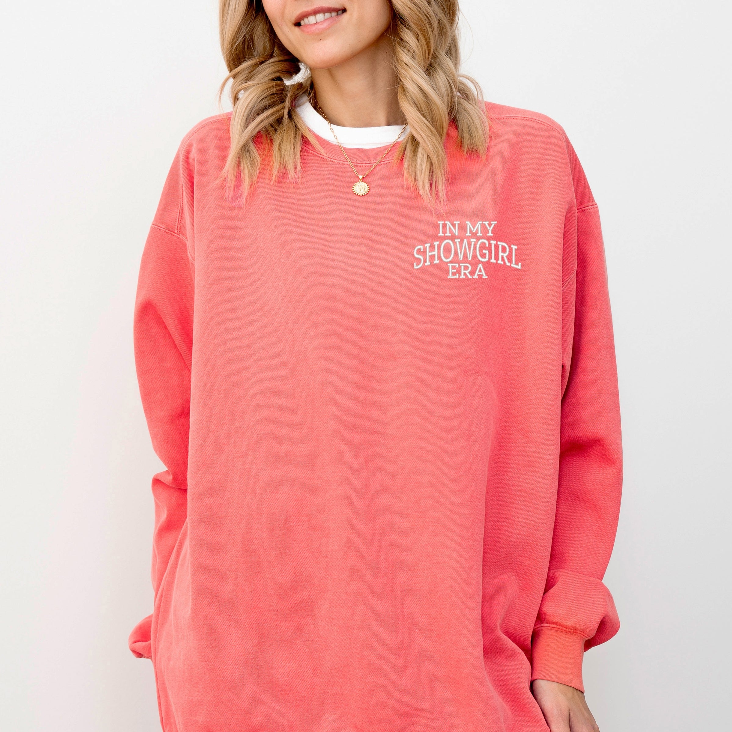 Embroidered In My Showgirl Era - Women's Garment Dyed Graphic Sweatshirt