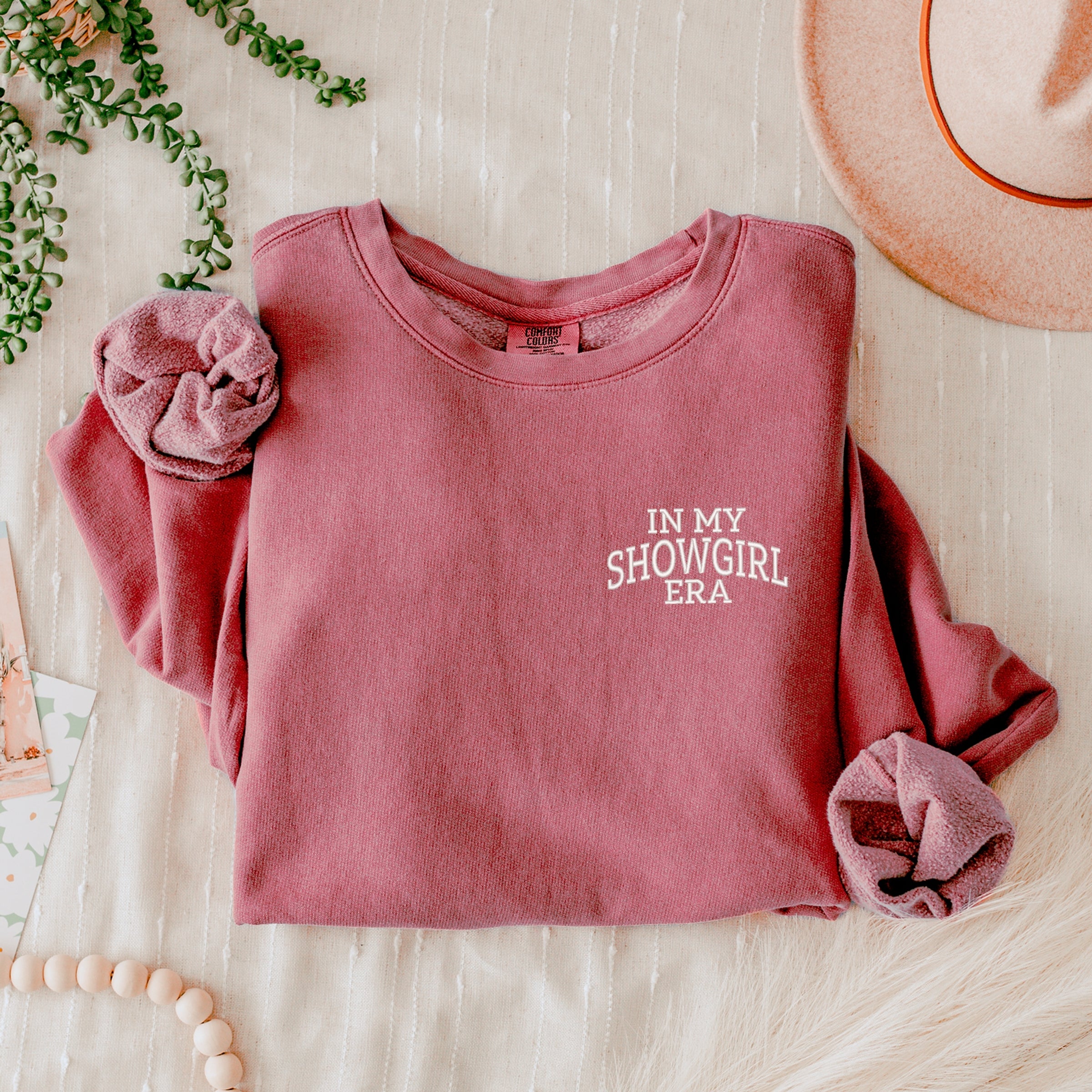 Embroidered In My Showgirl Era - Women's Lightweight Garment Dyed Sweatshirt