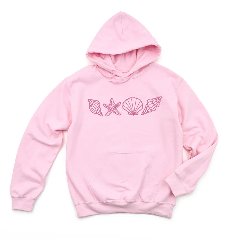 Embroidered Seashells - Women's Graphic Hoodie