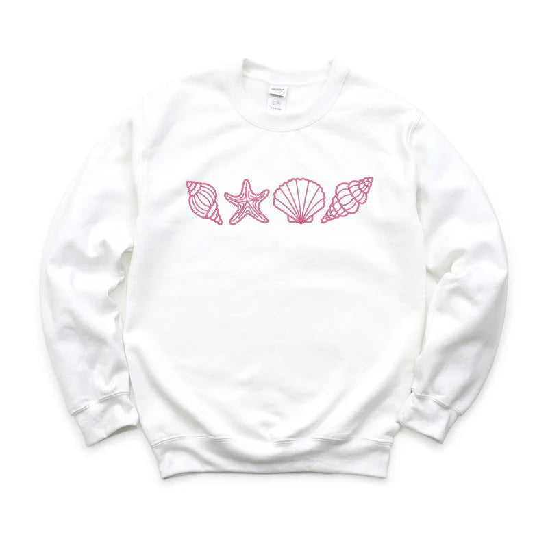 Embroidered Seashells - Women's Graphic Sweatshirt