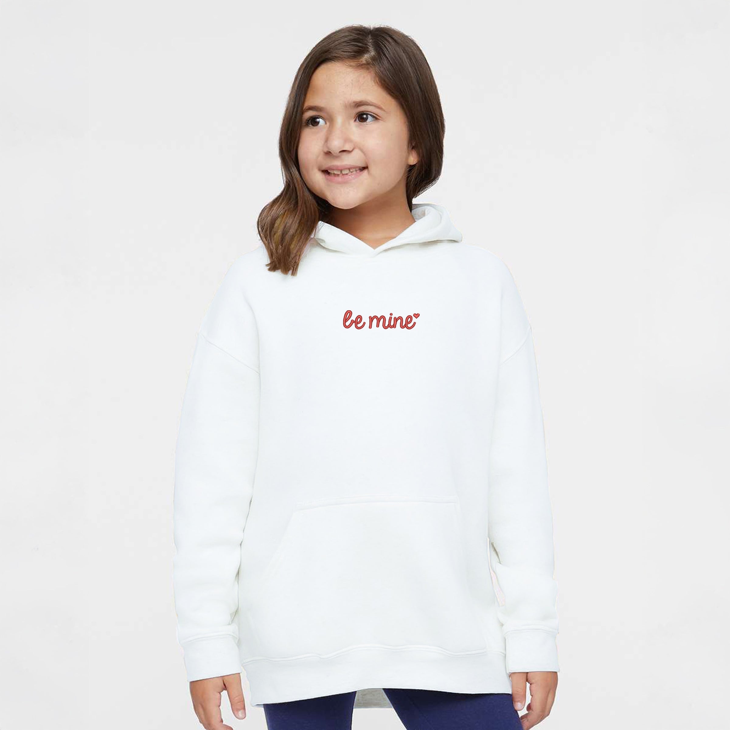 Embroidered Be Mine Heart - Youth Graphic Hoodie