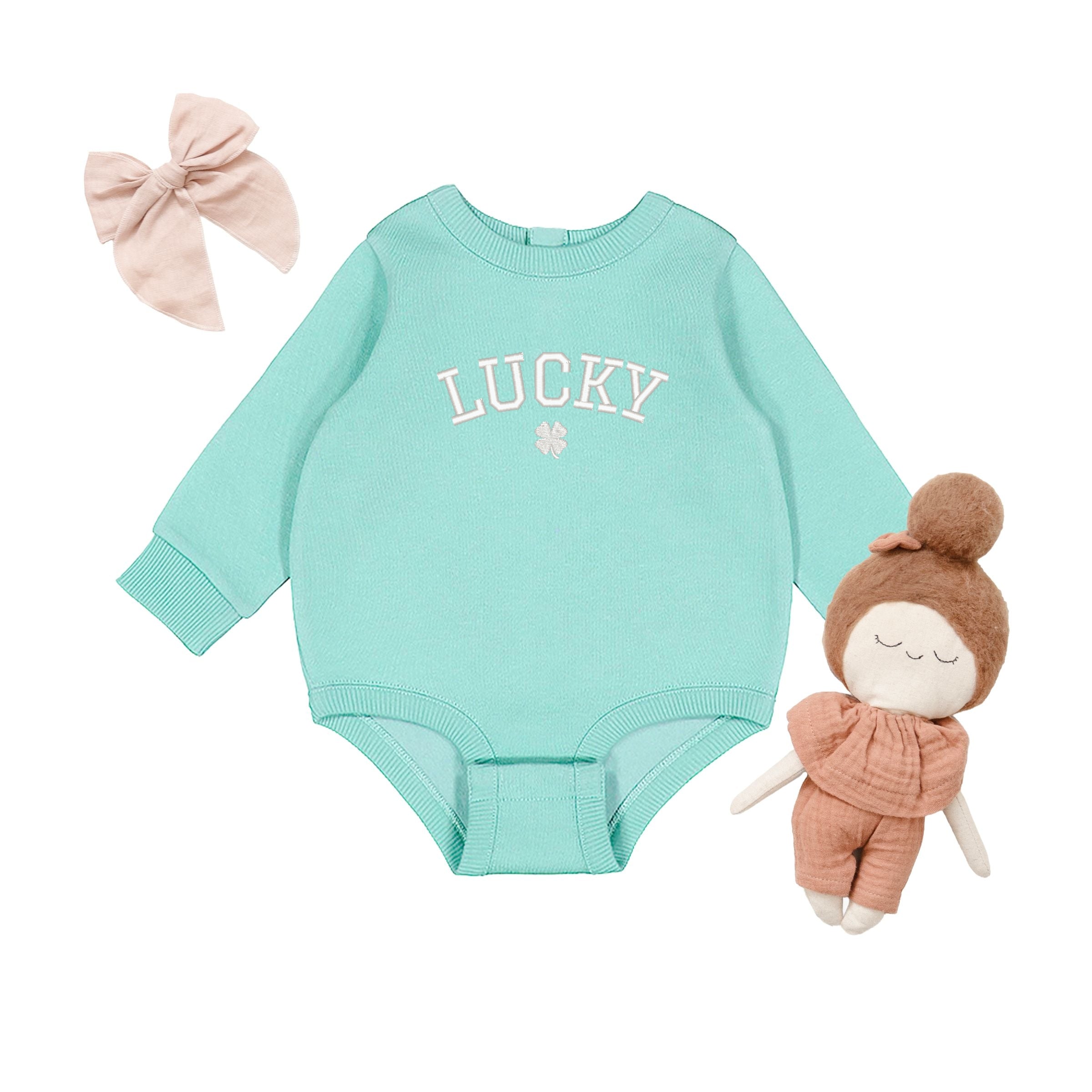 Embroidered Lucky Clover - Infant Fleece BodySuit