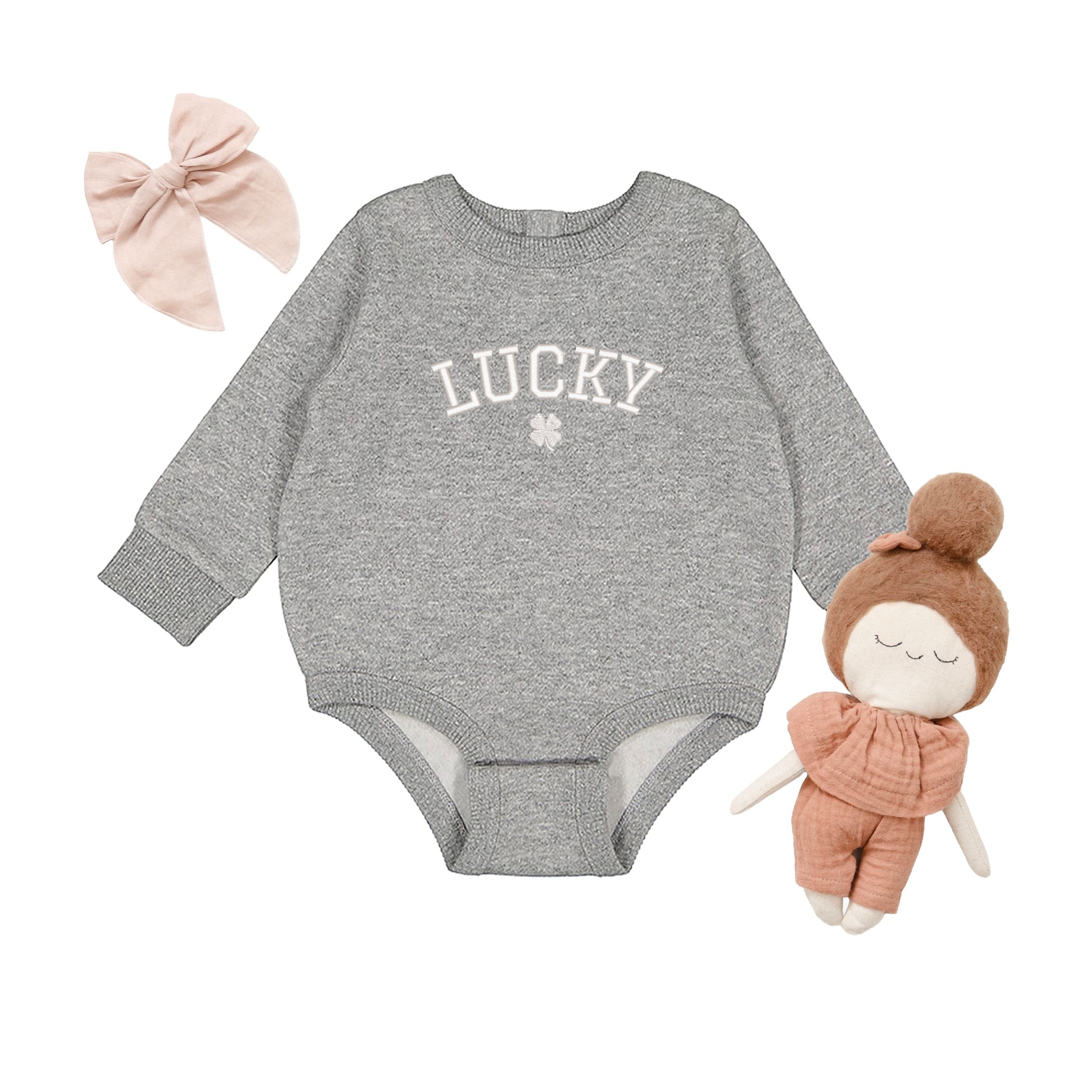 Embroidered Lucky Clover - Infant Fleece BodySuit