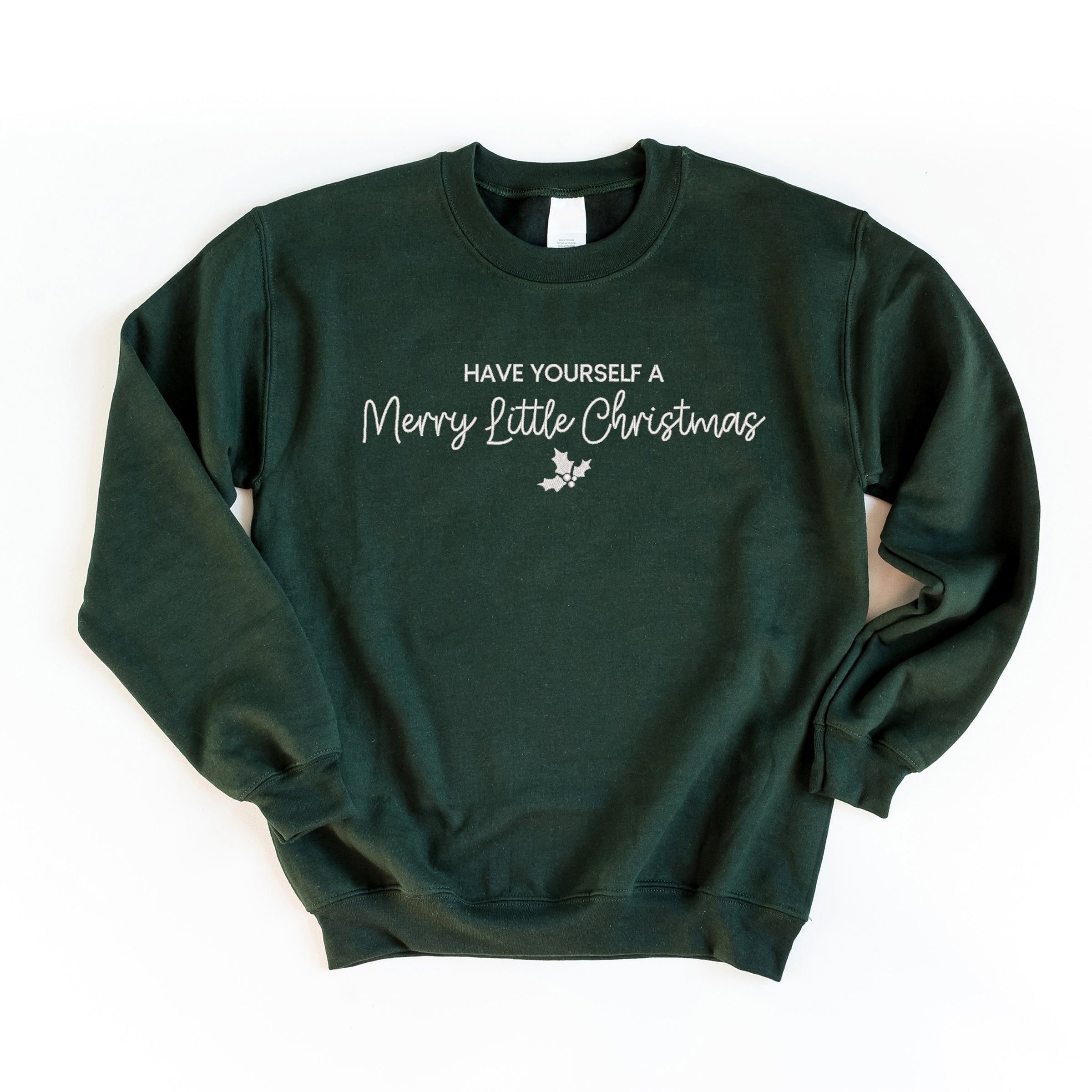Embroidered Merry Little Christmas - Women's Graphic Sweatshirt