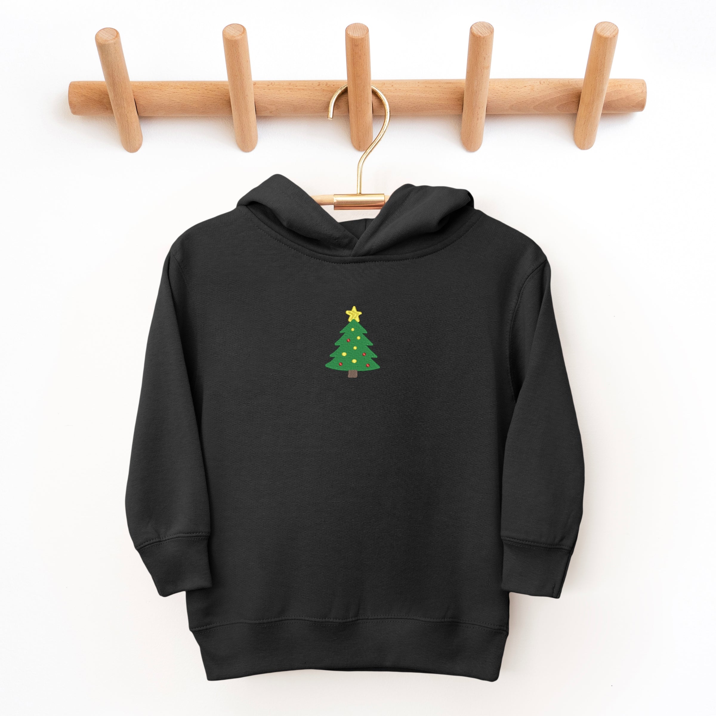 Embroidered Christmas Tree With Ornaments - Toddler Hoodie
