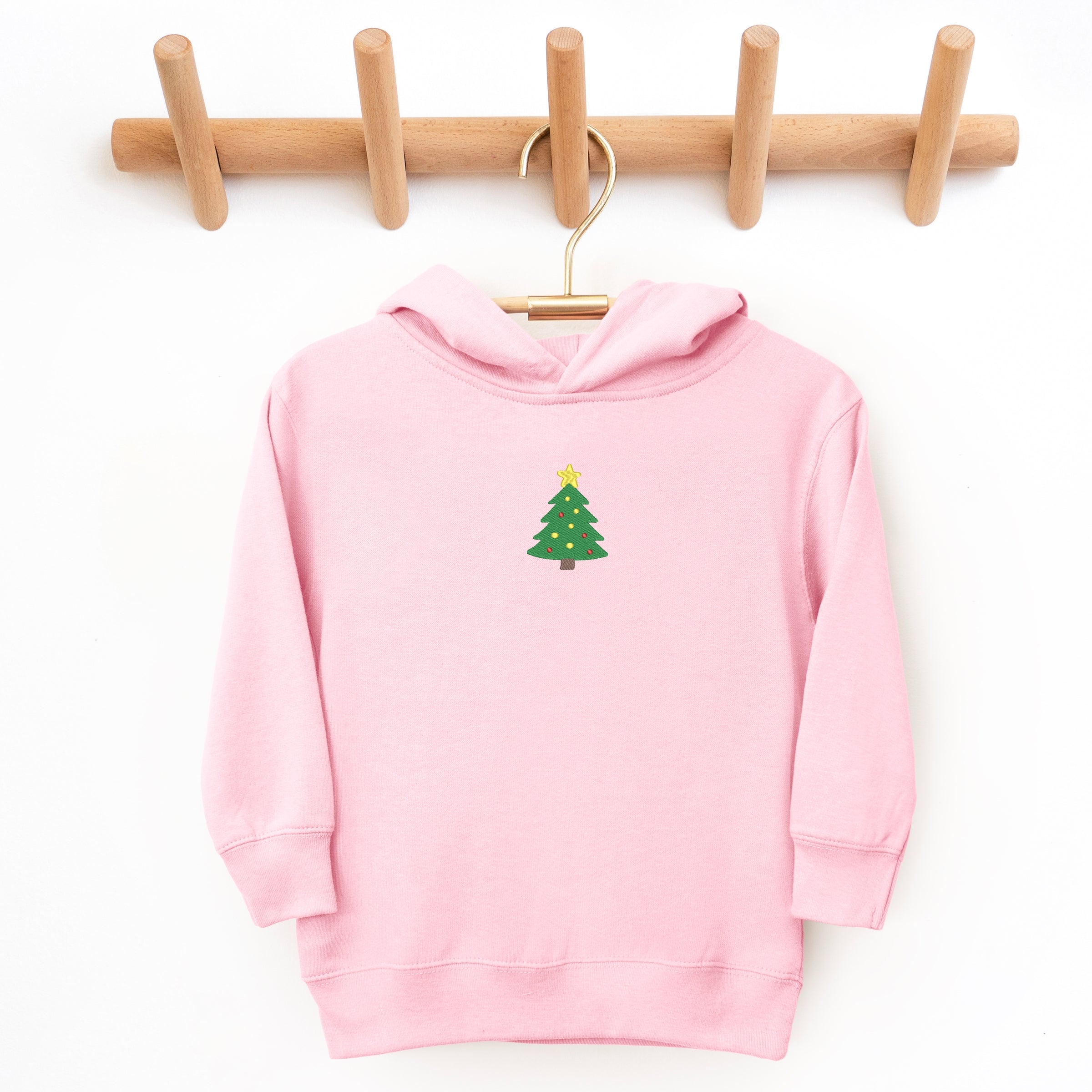 Embroidered Christmas Tree With Ornaments - Toddler Hoodie