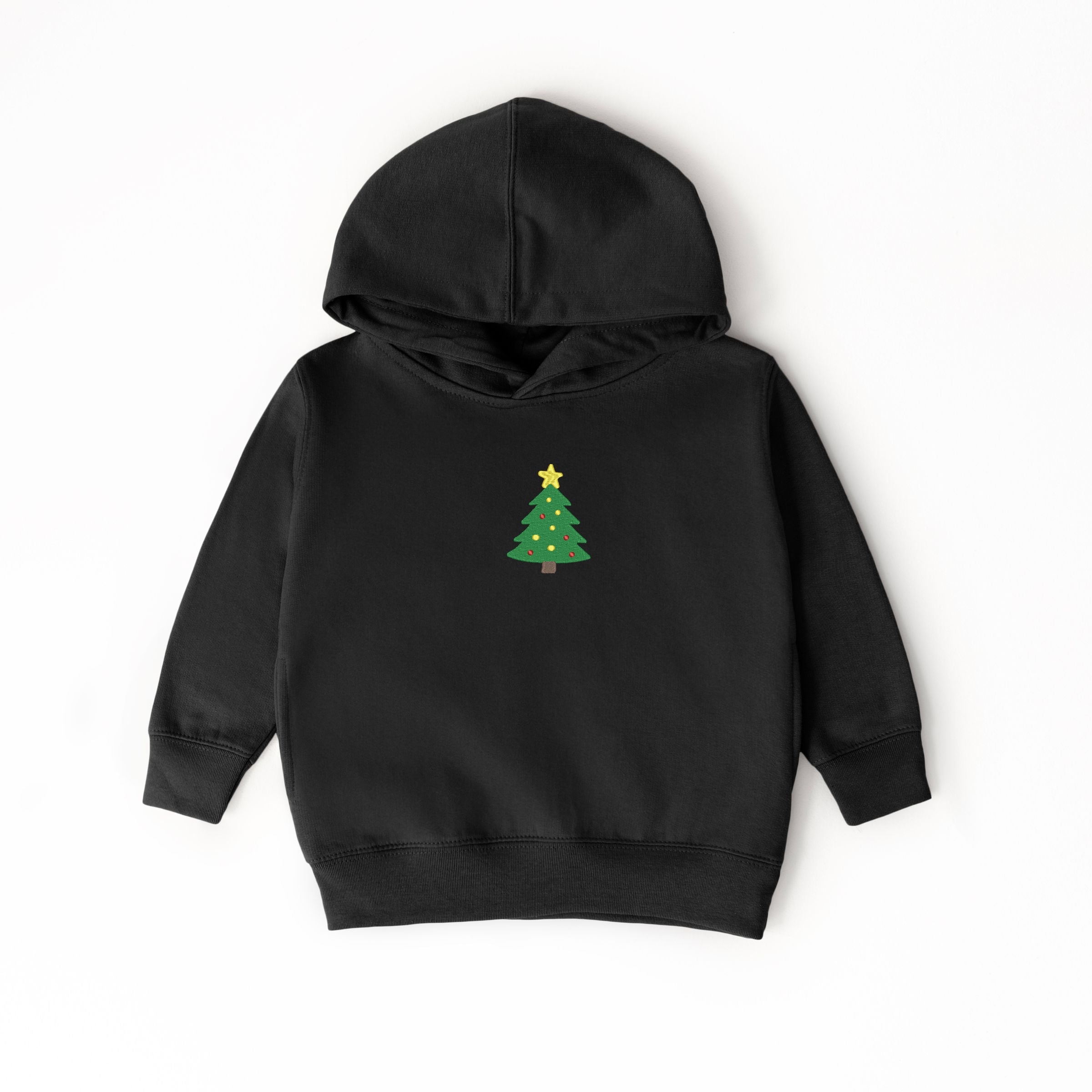 Embroidered Christmas Tree With Ornaments - Toddler Hoodie