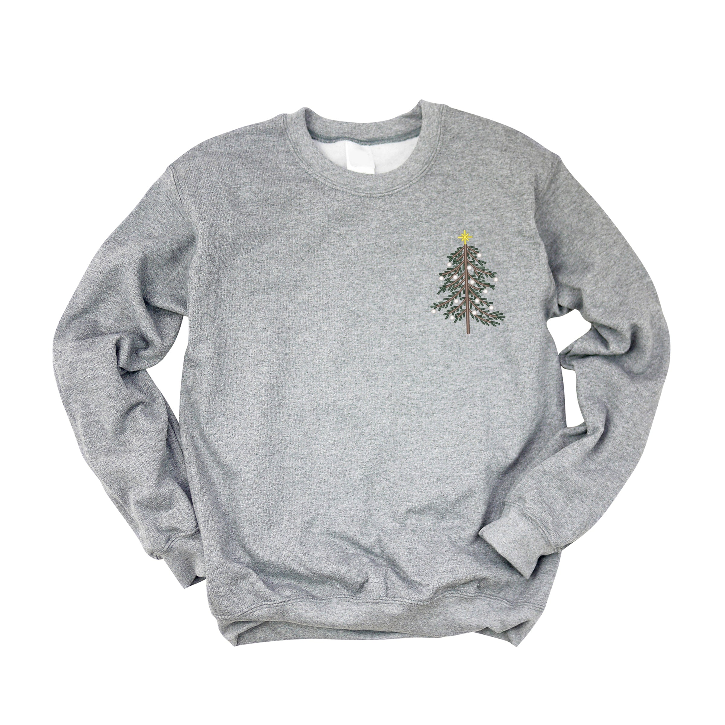 Embroidered Christmas Tree Outline - Women's Graphic Sweatshirt