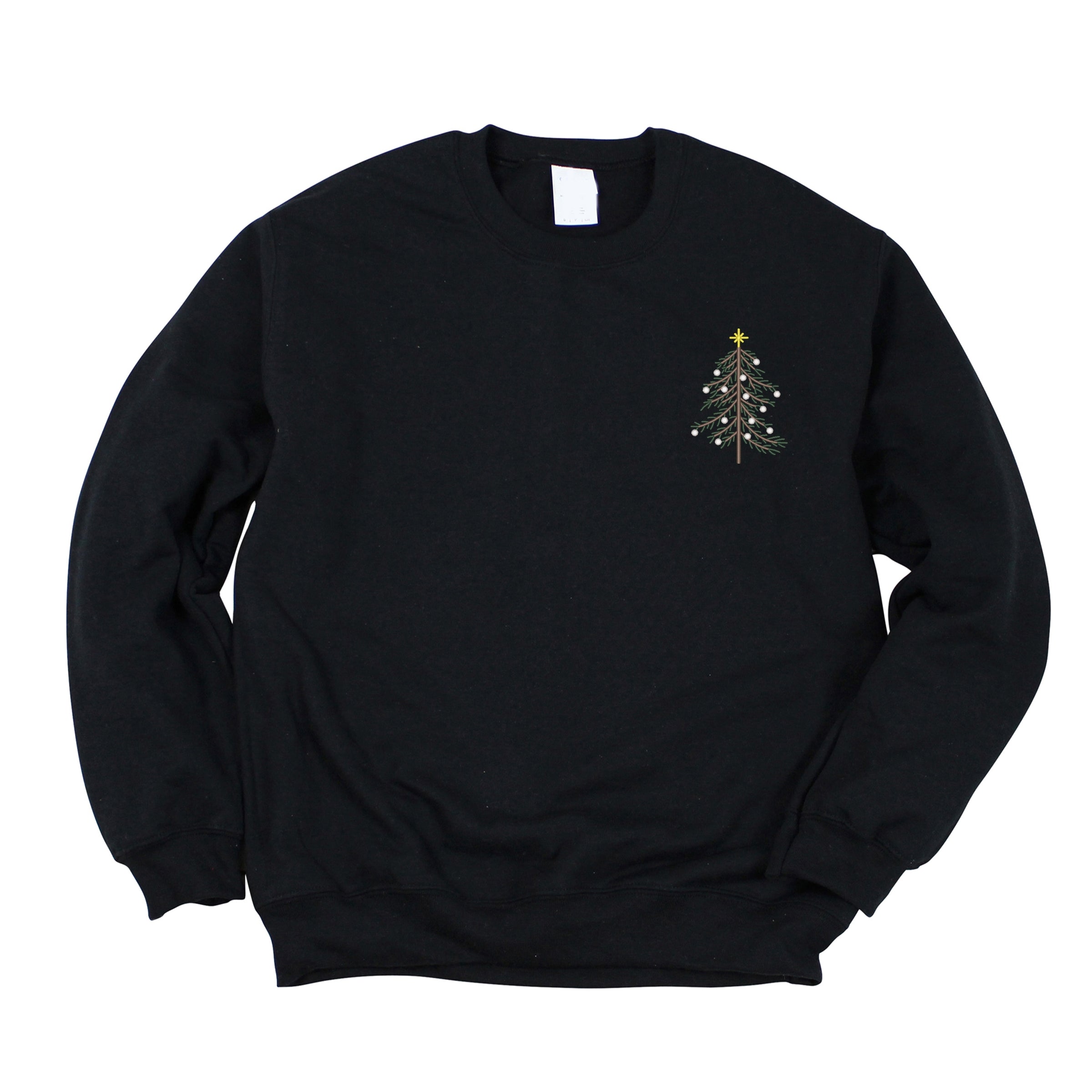 Embroidered Christmas Tree Outline - Women's Graphic Sweatshirt