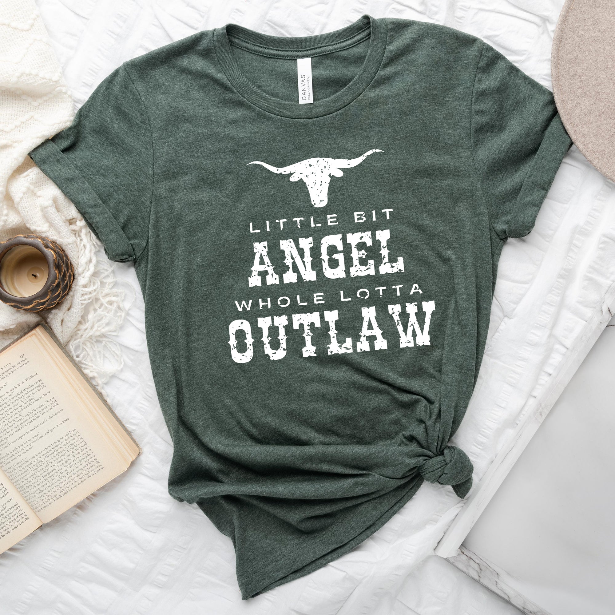 Little Bit Angel Horns | Short Sleeve Crewneck