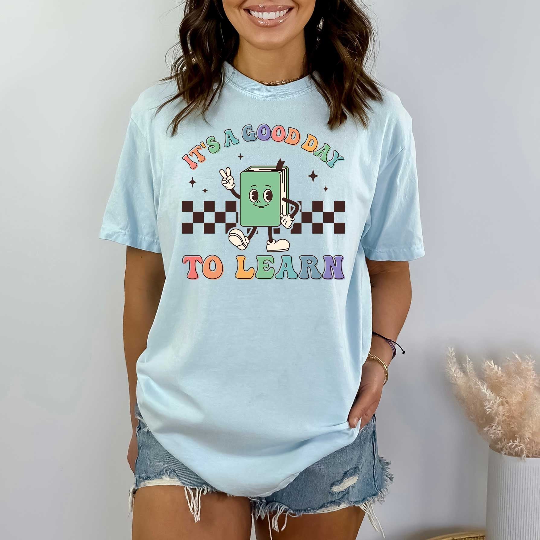 It's A Good Day To Learn Checkered | Garment Dyed Short Sleeve Tee