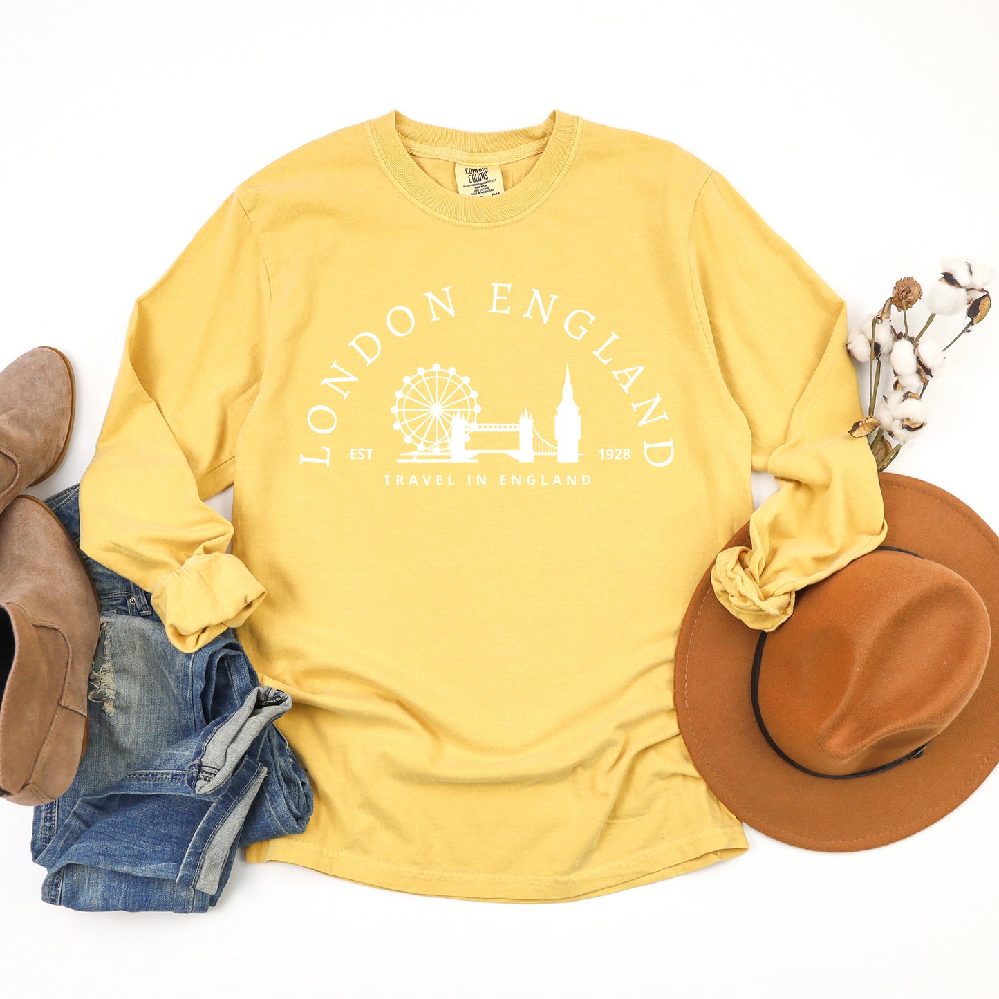 London England | Garment Dyed Long Sleeve