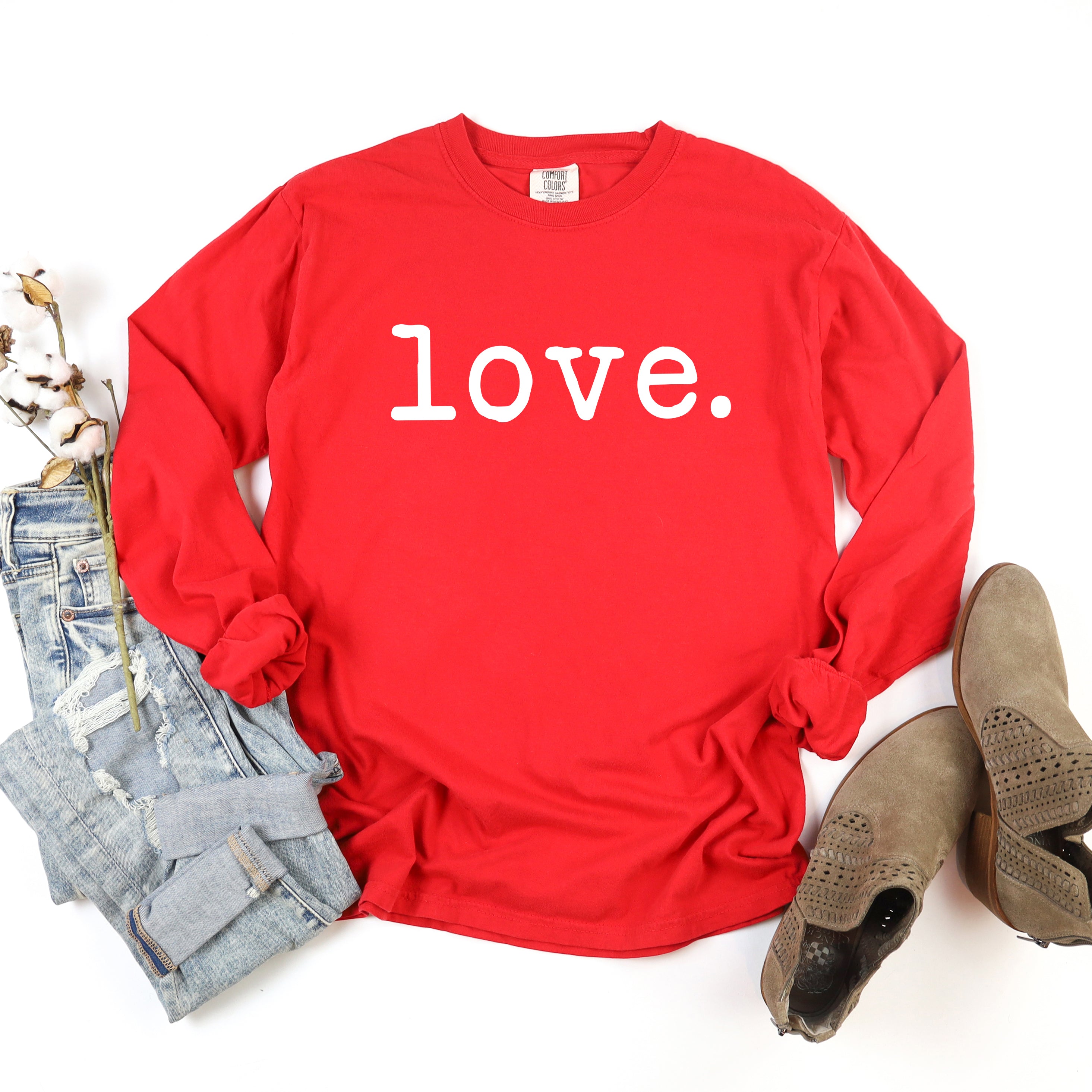 Love Typewriter | Garment Dyed Long Sleeve