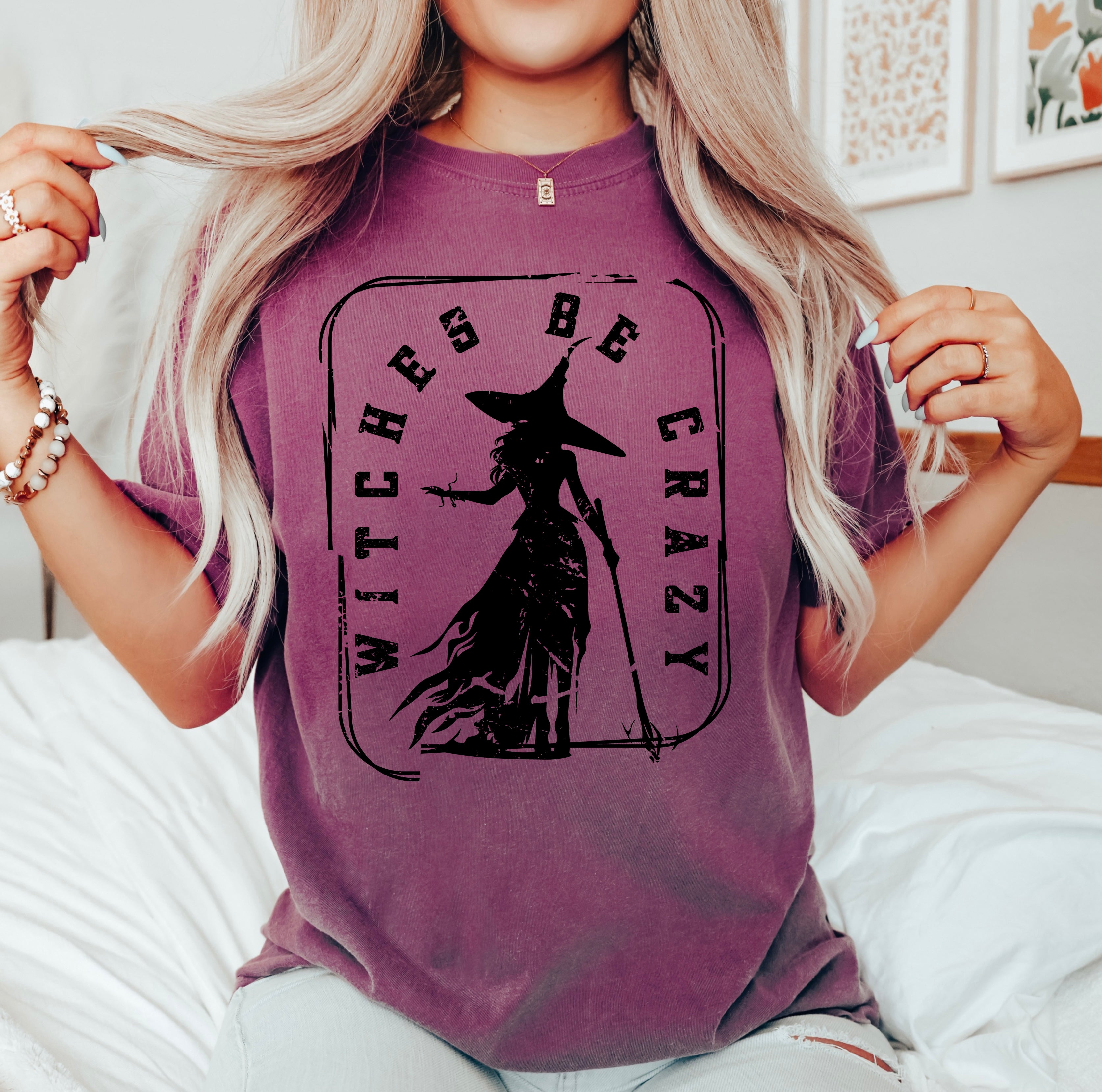 Witches Be Crazy Rectangle | Garment Dyed Short Sleeve Tee