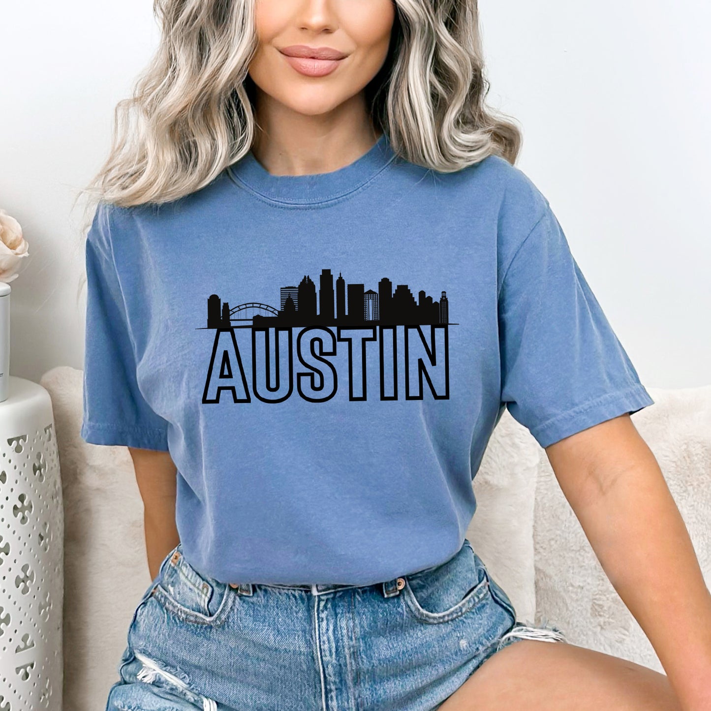 Austin Buildings | Garment Dyed Tee