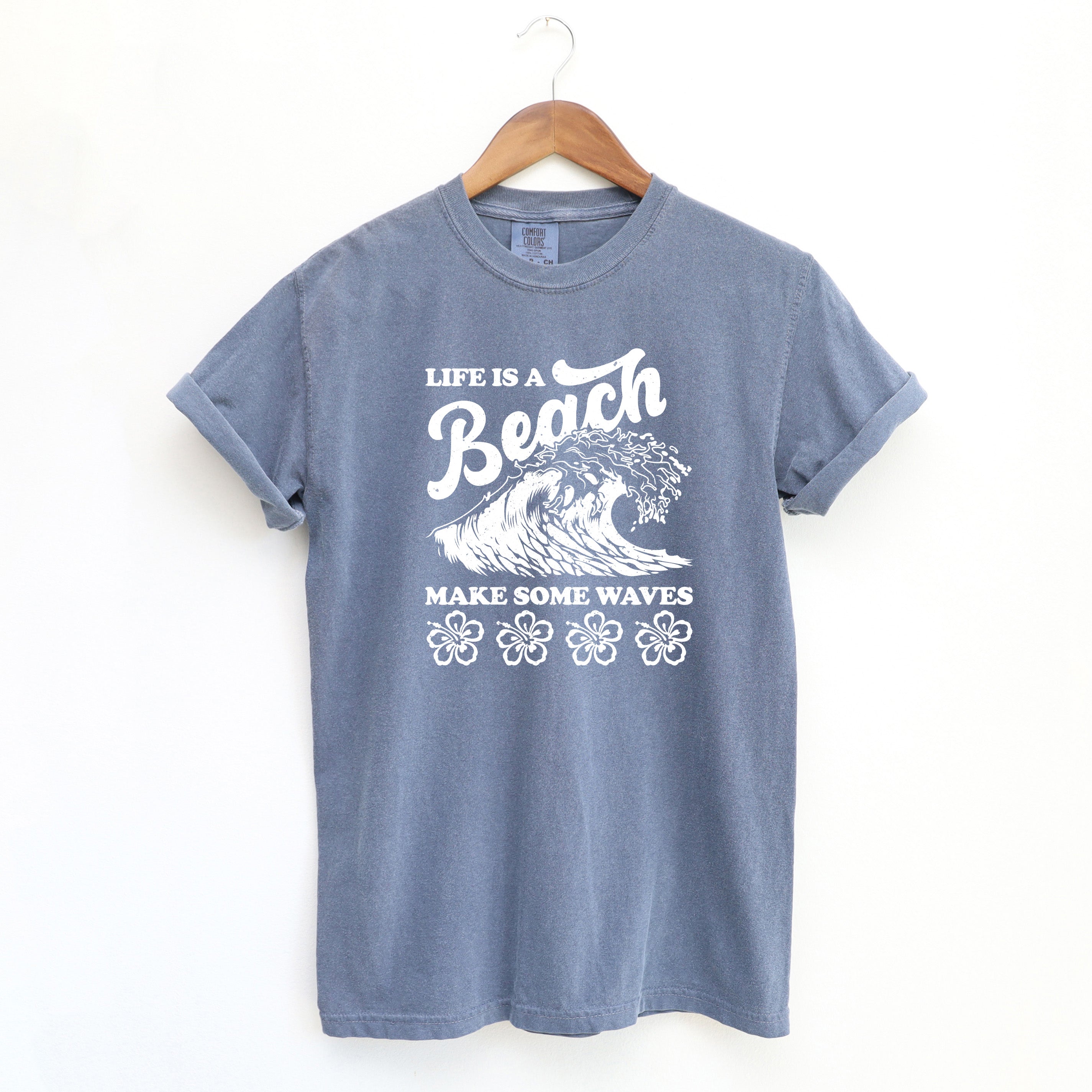 Make Some Waves Flowers | Garment Dyed Short Sleeve Tee