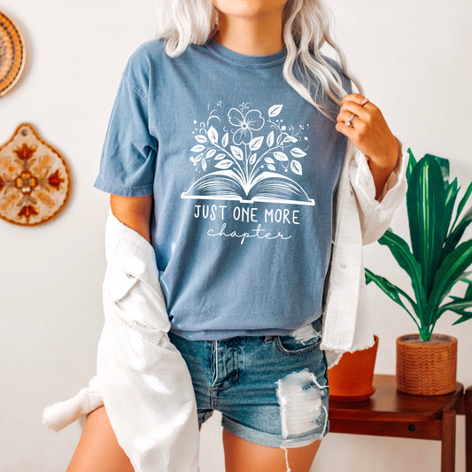 Just One More Chapter Floral | Garment Dyed Tee
