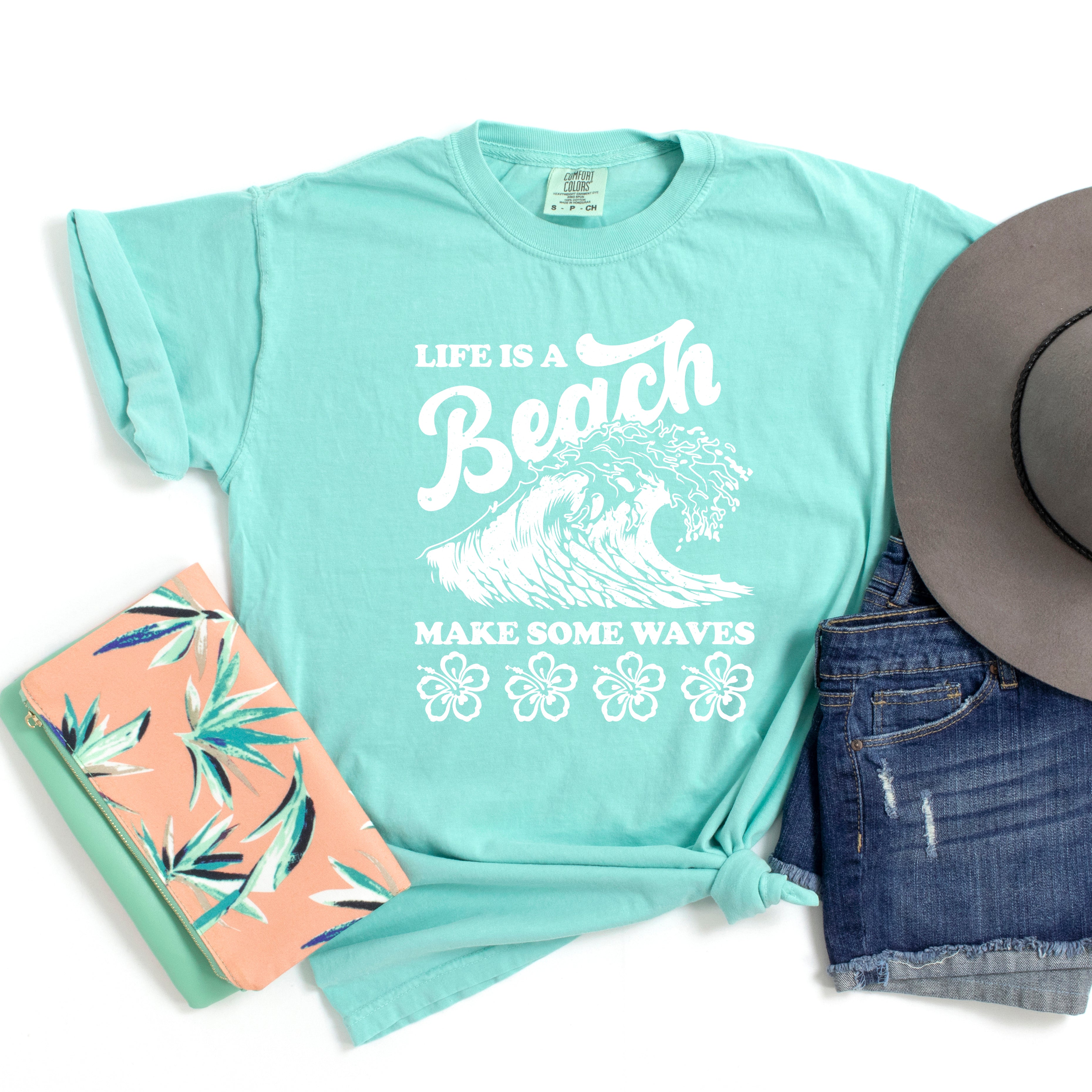 Make Some Waves Flowers | Garment Dyed Short Sleeve Tee