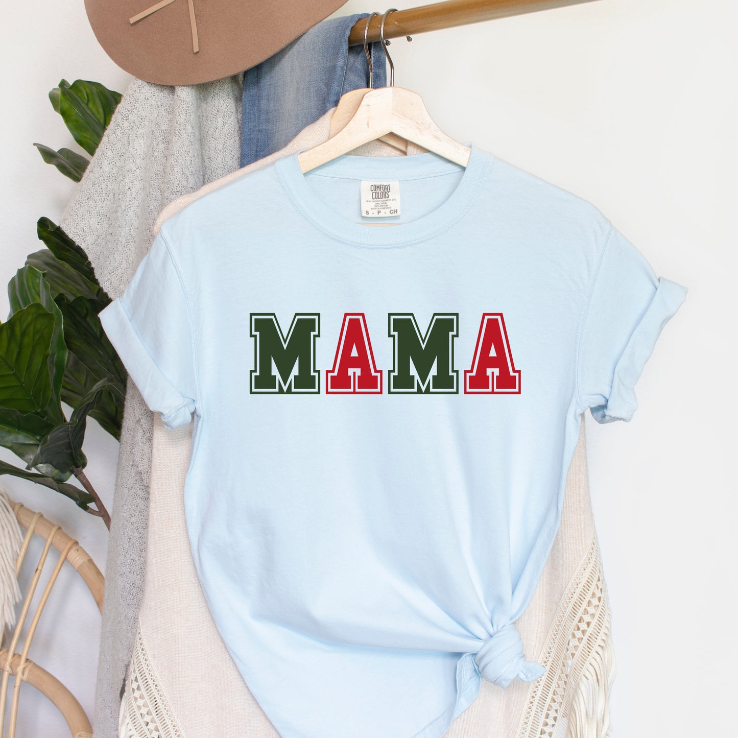 Mama Green And Red Bold | Garment Dyed Tee