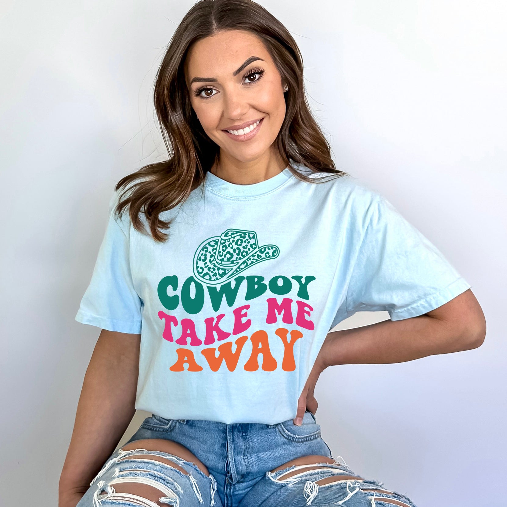 Cowboy Take Me Away Hat | Garment Dyed Short Sleeve Tee