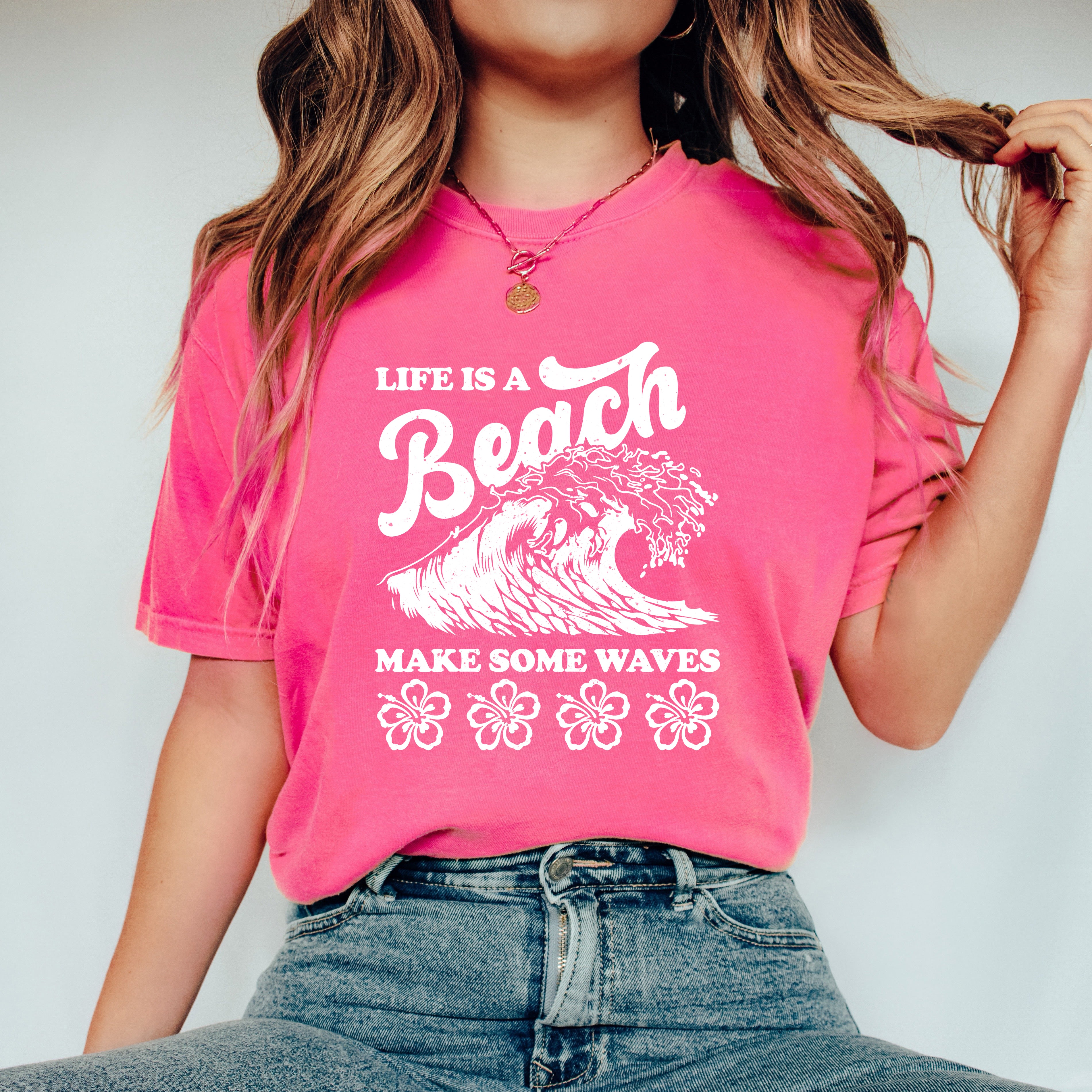 Make Some Waves Flowers | Garment Dyed Short Sleeve Tee