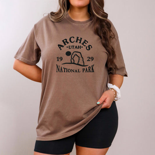 Embroidered Utah Arches | Garment Dyed Short Sleeve Tee