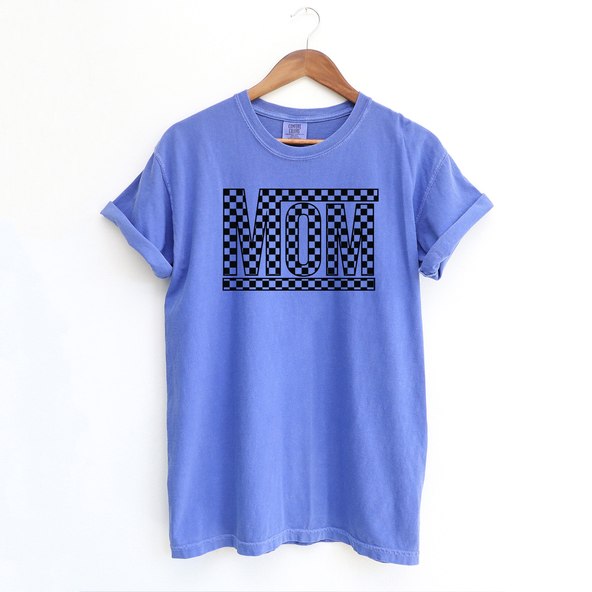 Mom Checkered Box | Garment Dyed Short Sleeve Tee