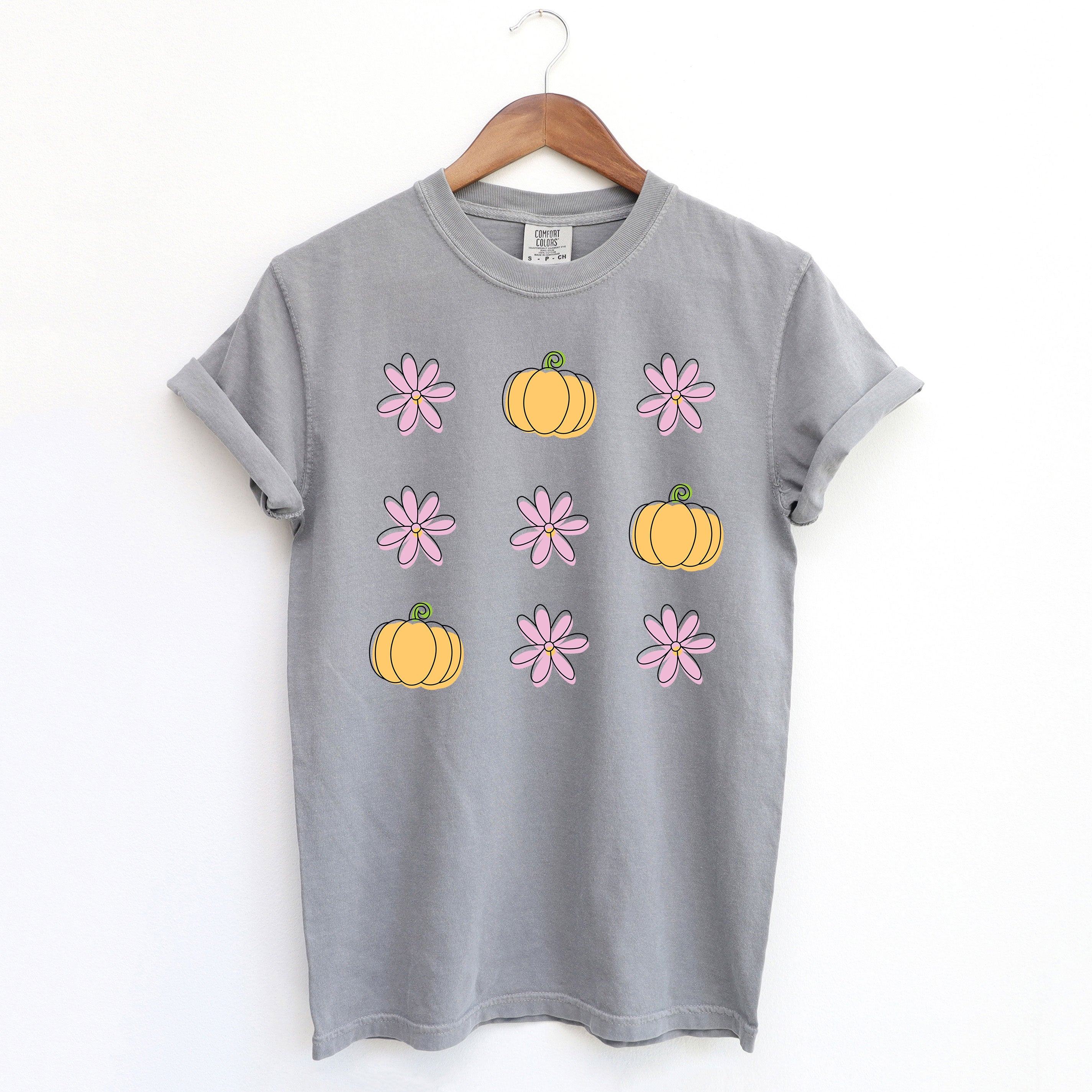 Pumpkin and Flowers | Garment Dyed Tee