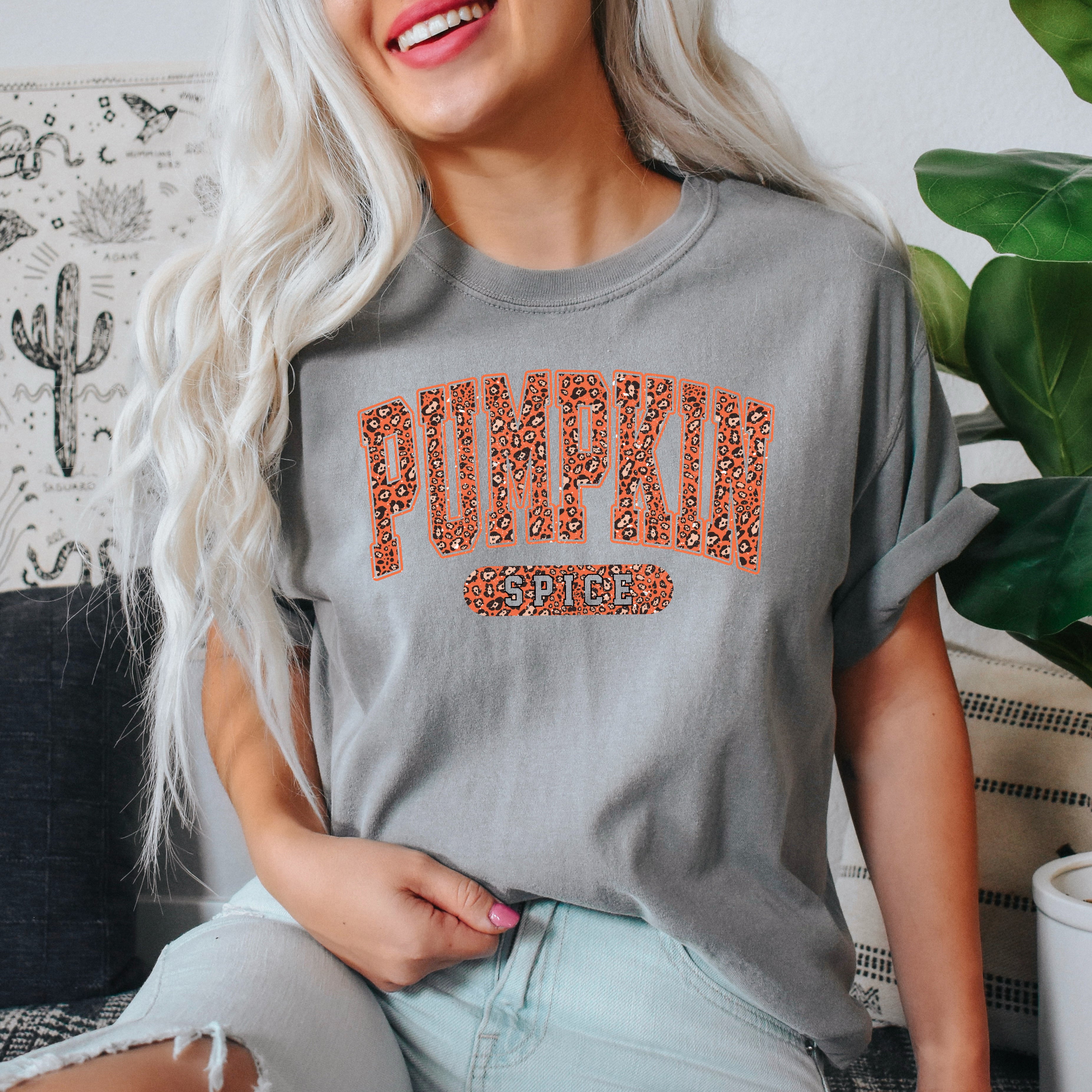 Leopard Pumpkin Spice | Garment Dyed Tee