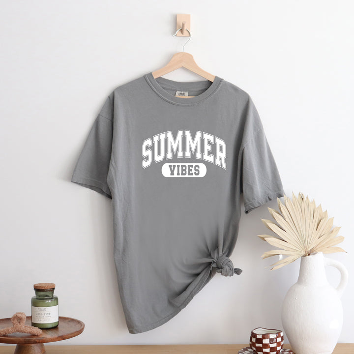 Varsity Summer Vibes | Garment Dyed Short Sleeve Tee