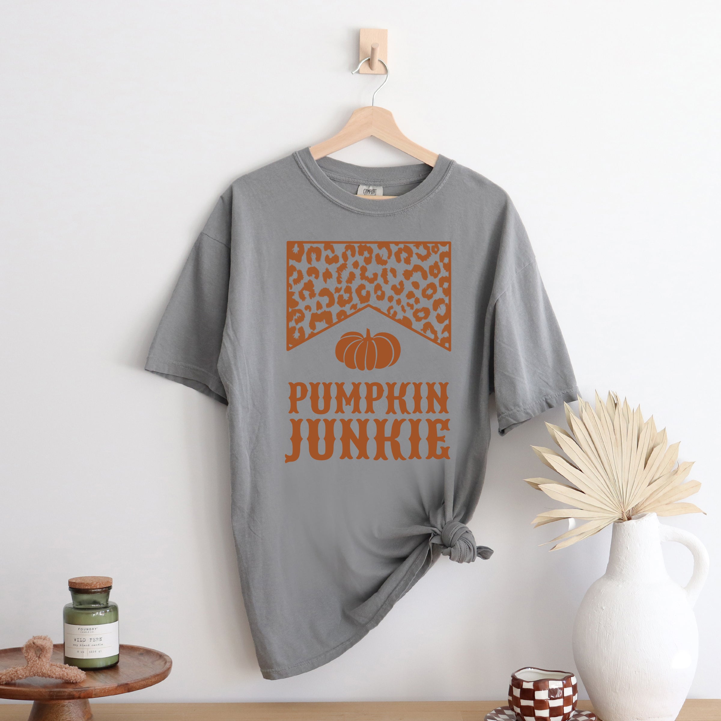 Leopard Pumpkin Junkie | Garment Dyed Tee