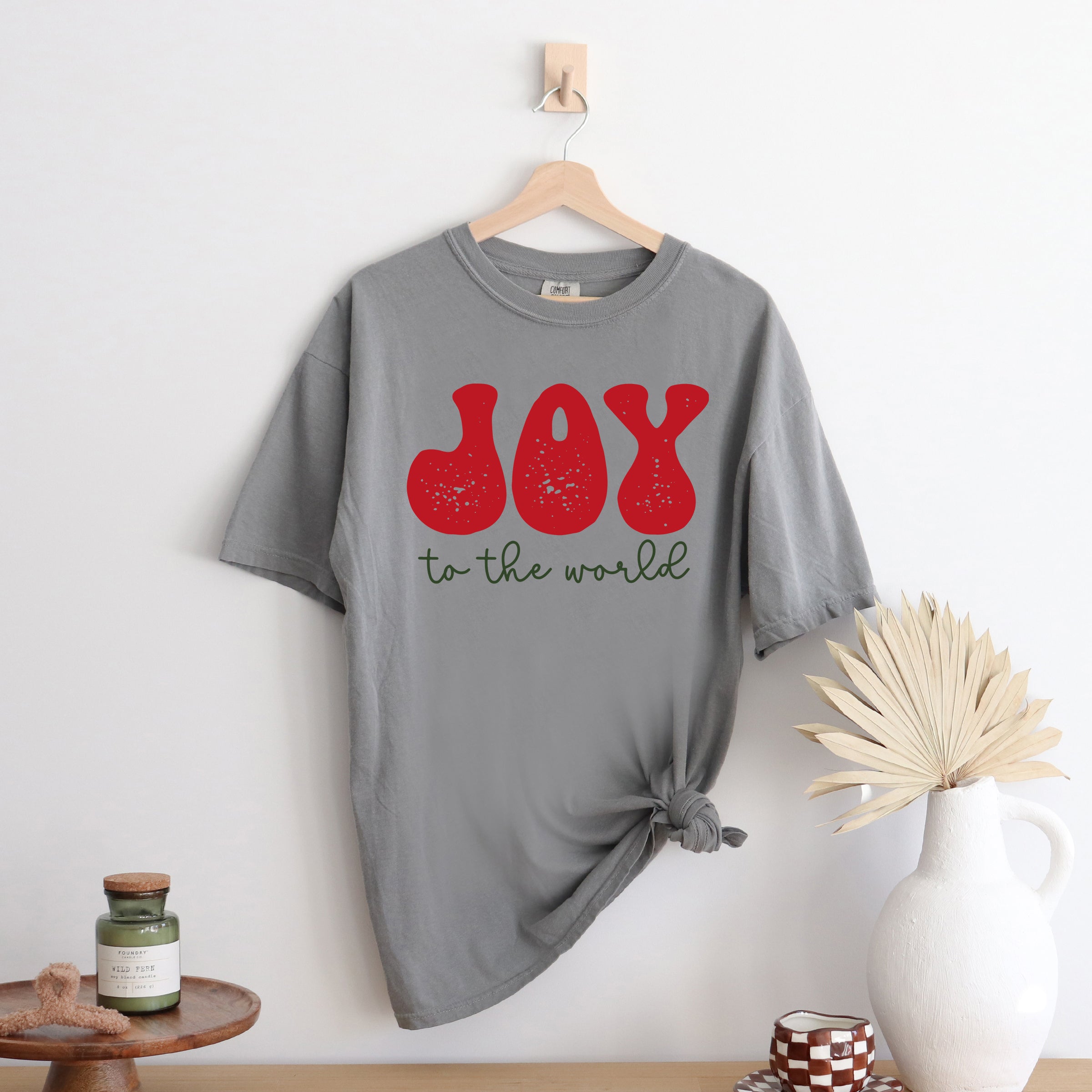 Joy To The World Cursive  | Garment Dyed Tee