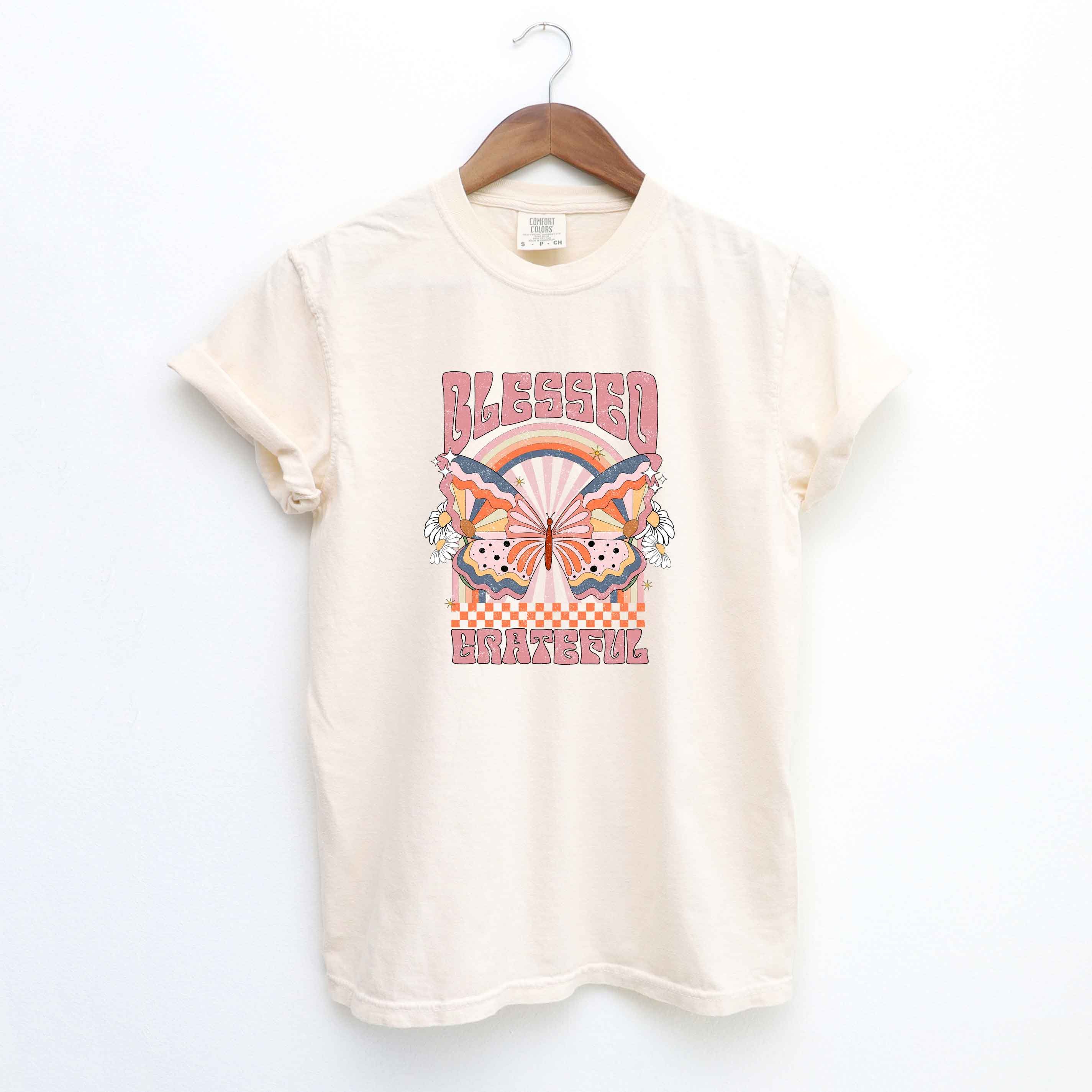 Blessed Grateful Butterfly | Garment Dyed Short Sleeve Tee