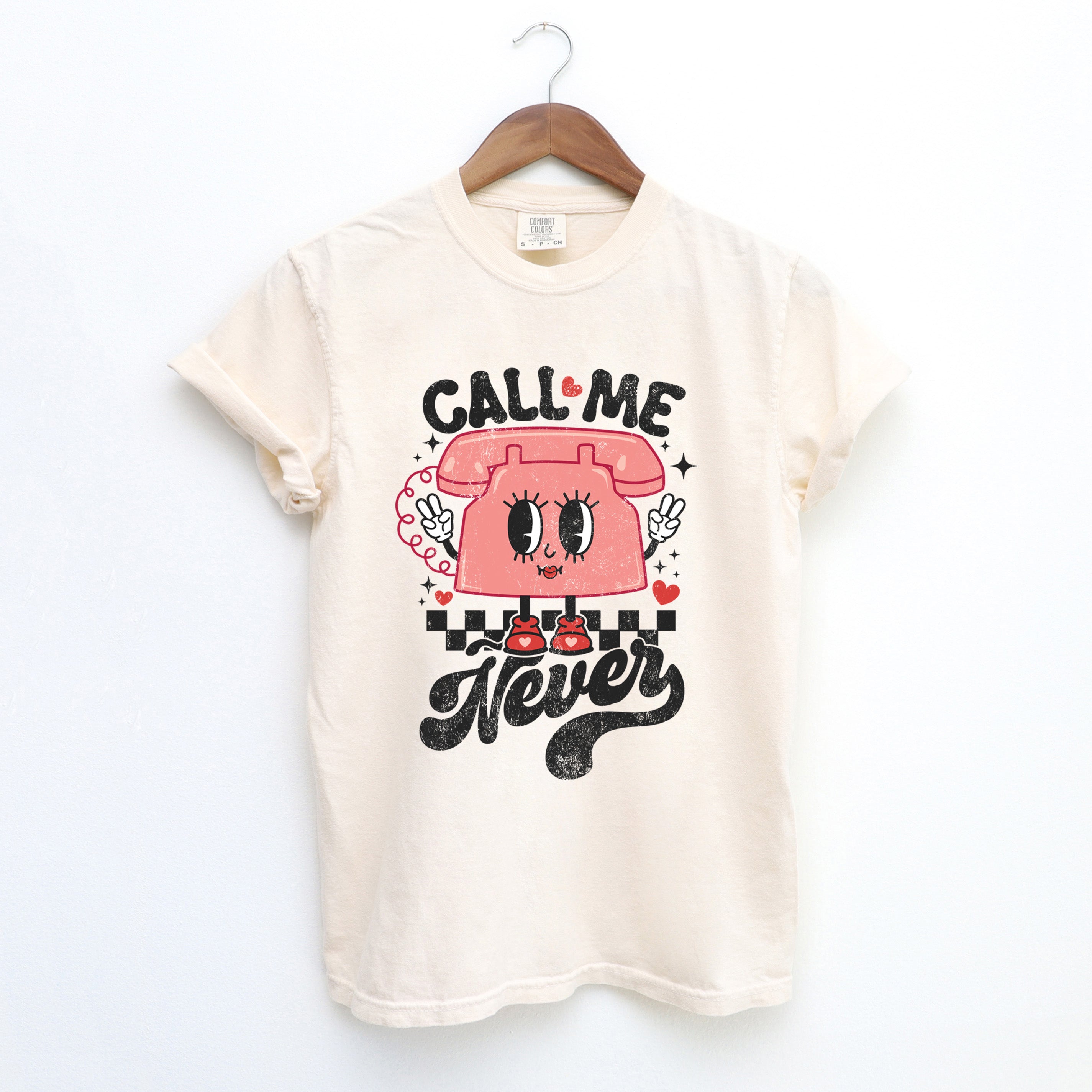 Call Me Never Phone | Garment Dyed Tee