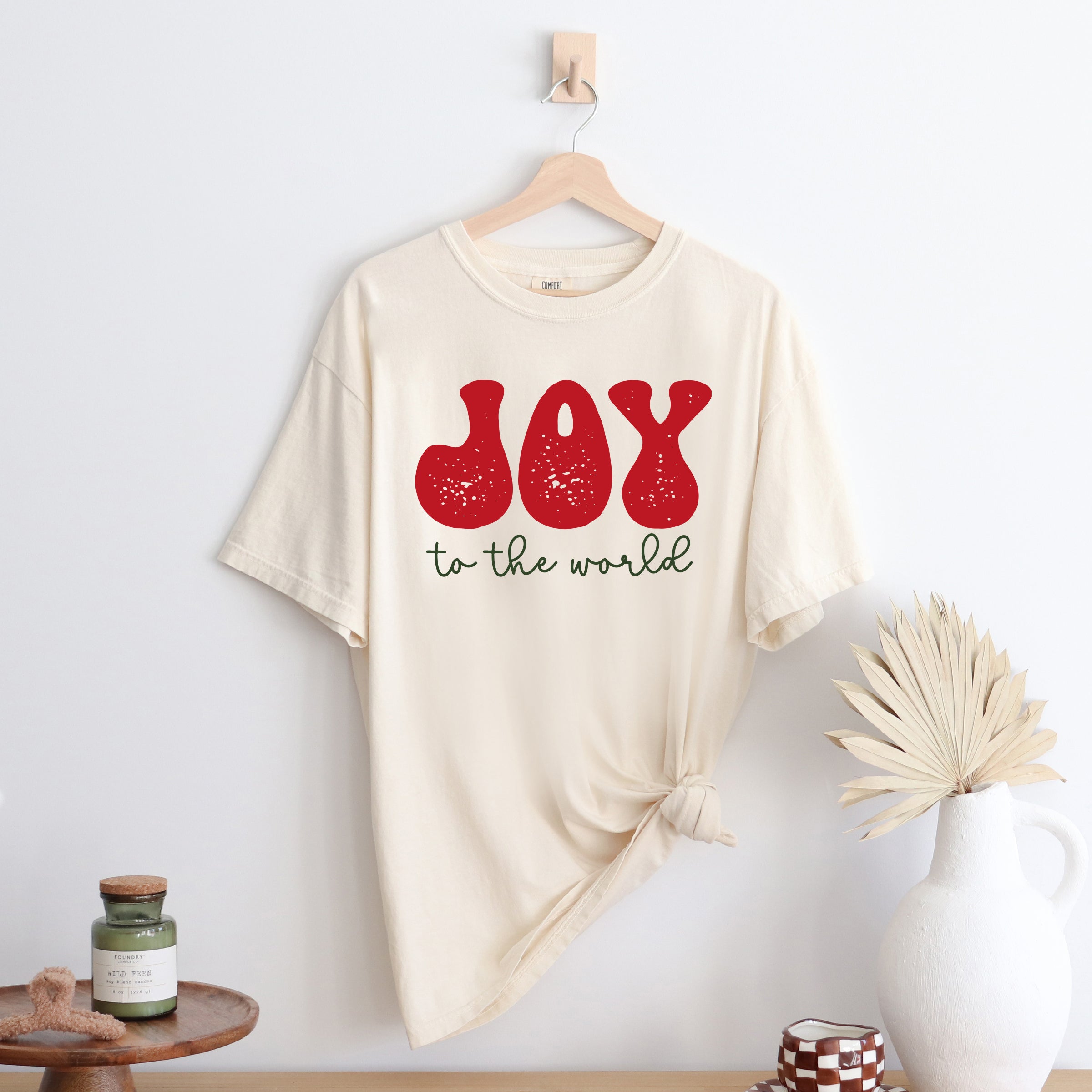 Joy To The World Cursive  | Garment Dyed Tee