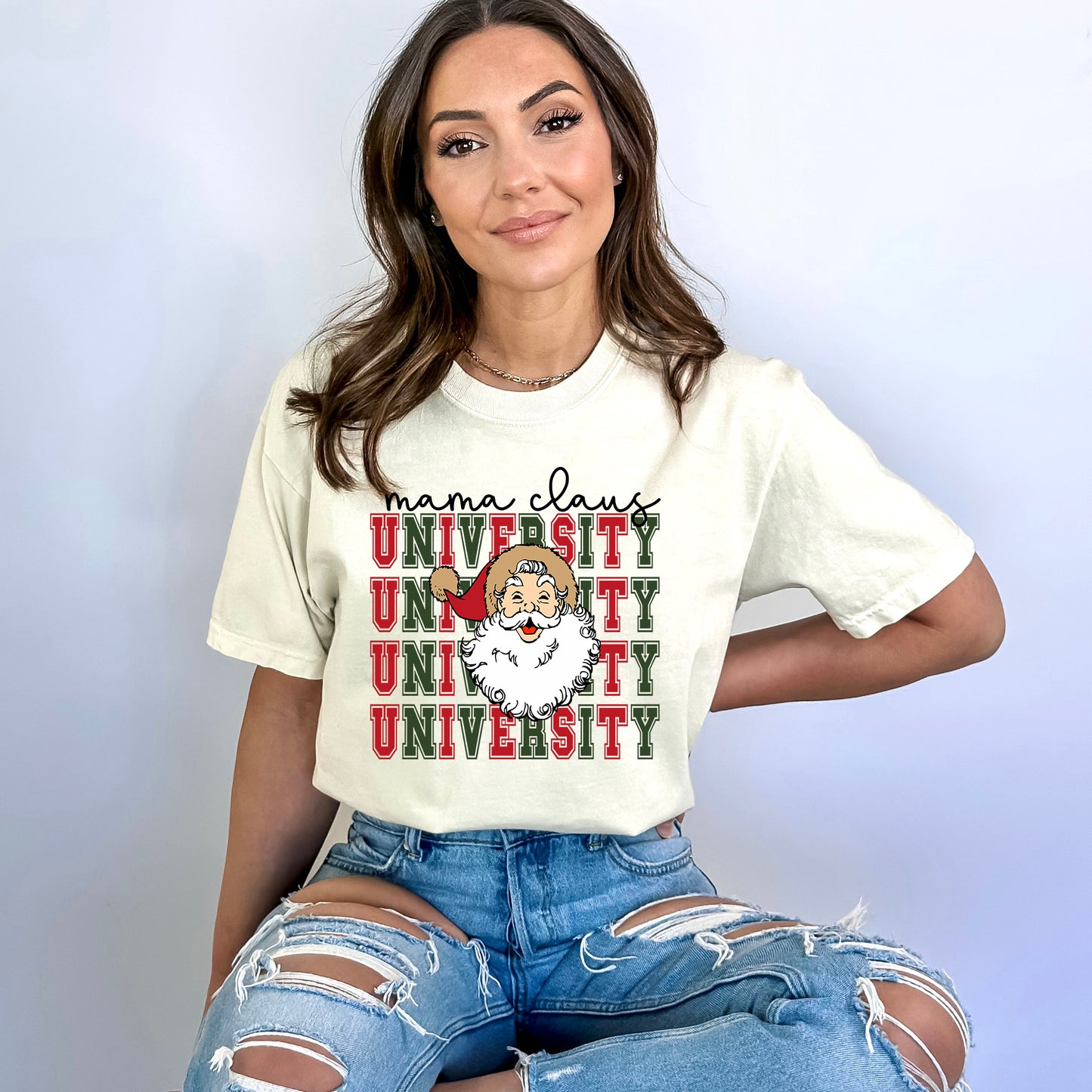 Mama Claus University Santa | Garment Dyed Tee