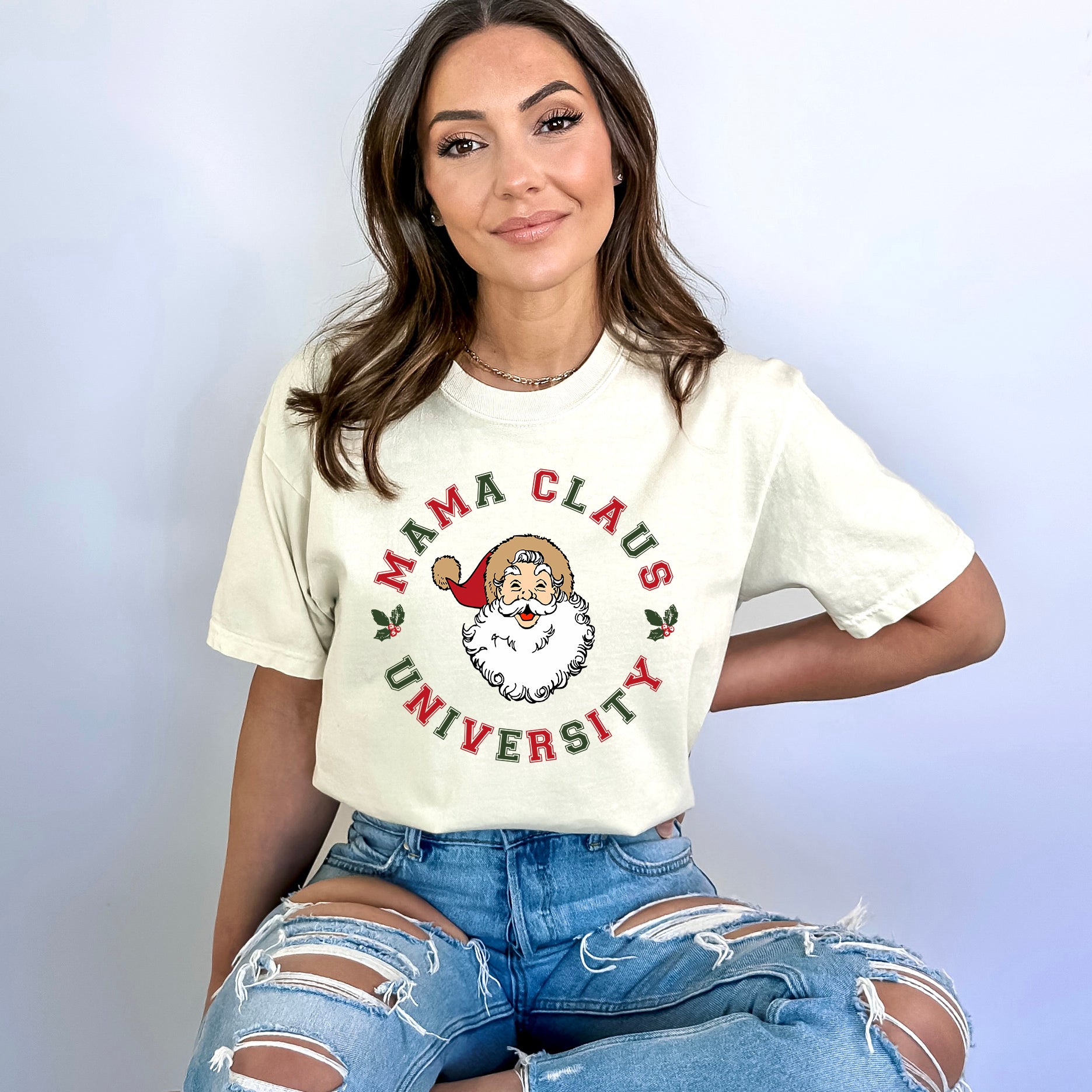 Mama Claus Circle  | Garment Dyed Tee