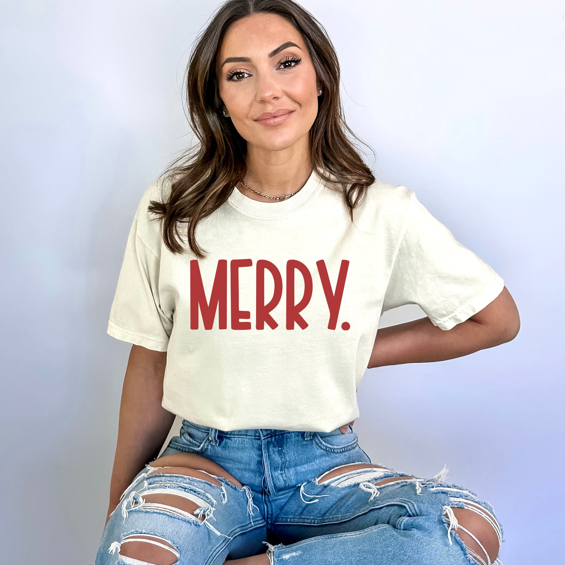 Merry Bold Word | Garment Dyed Tee