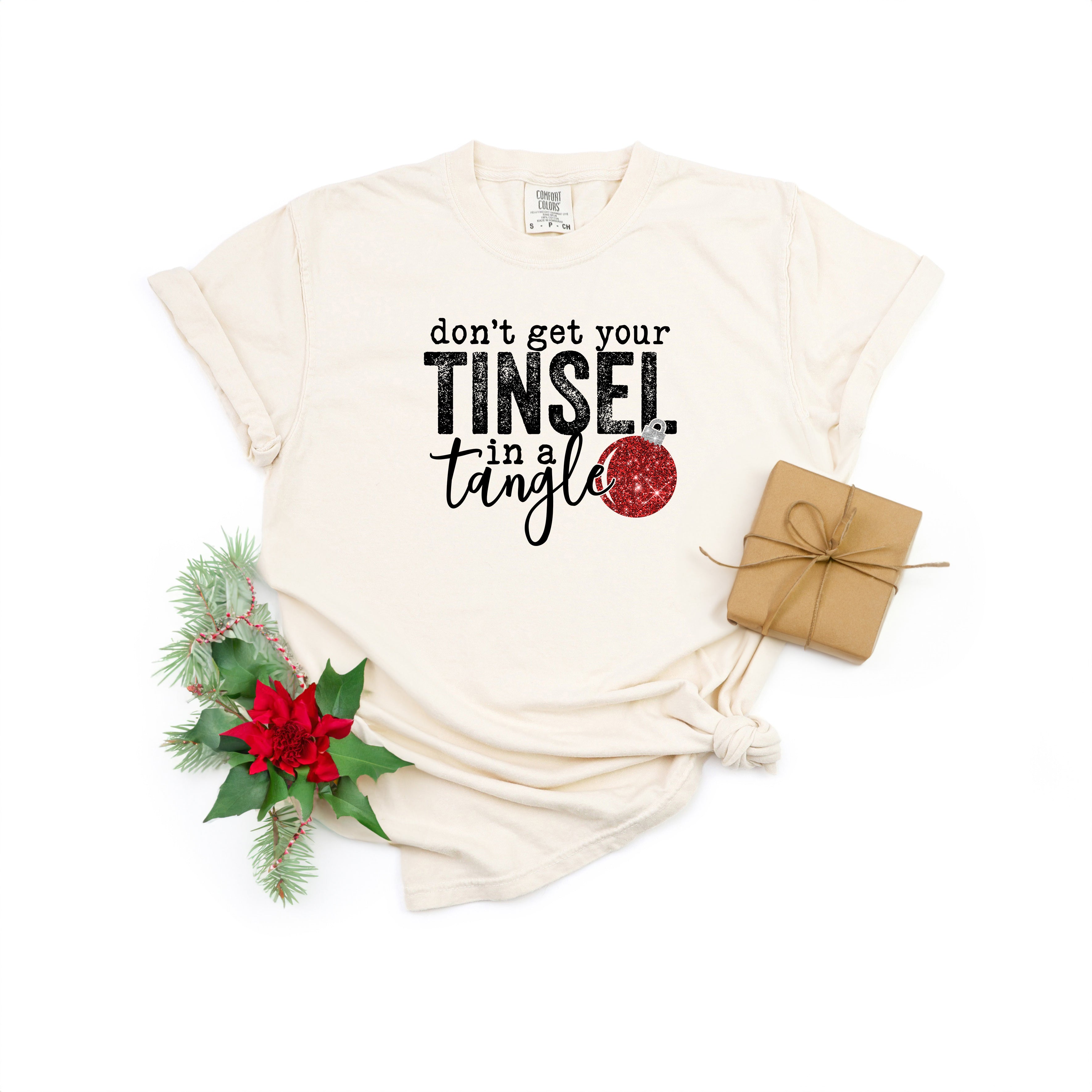 Tinsel In A Tangle Bulb | Garment Dyed Tee