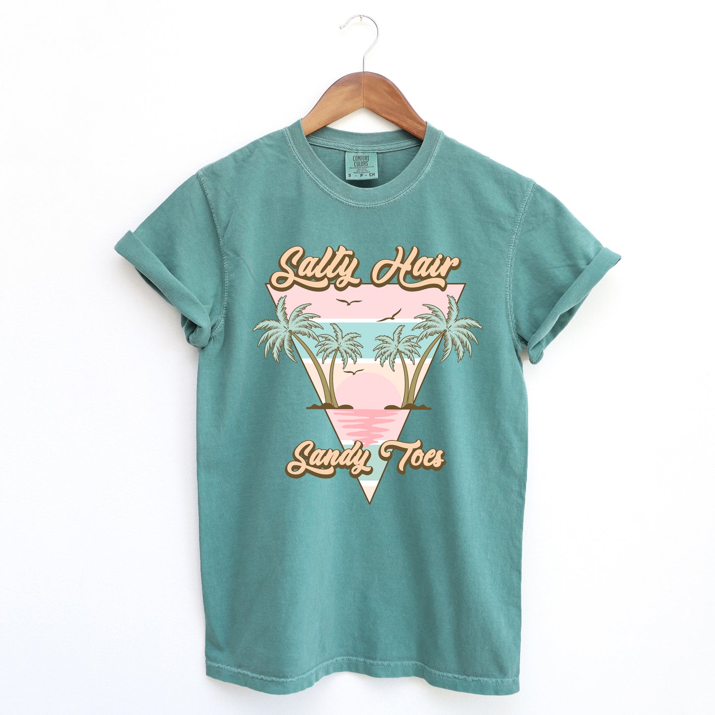 Salty Hair Sandy Toes Triangle | Garment Dyed Short Sleeve Tee