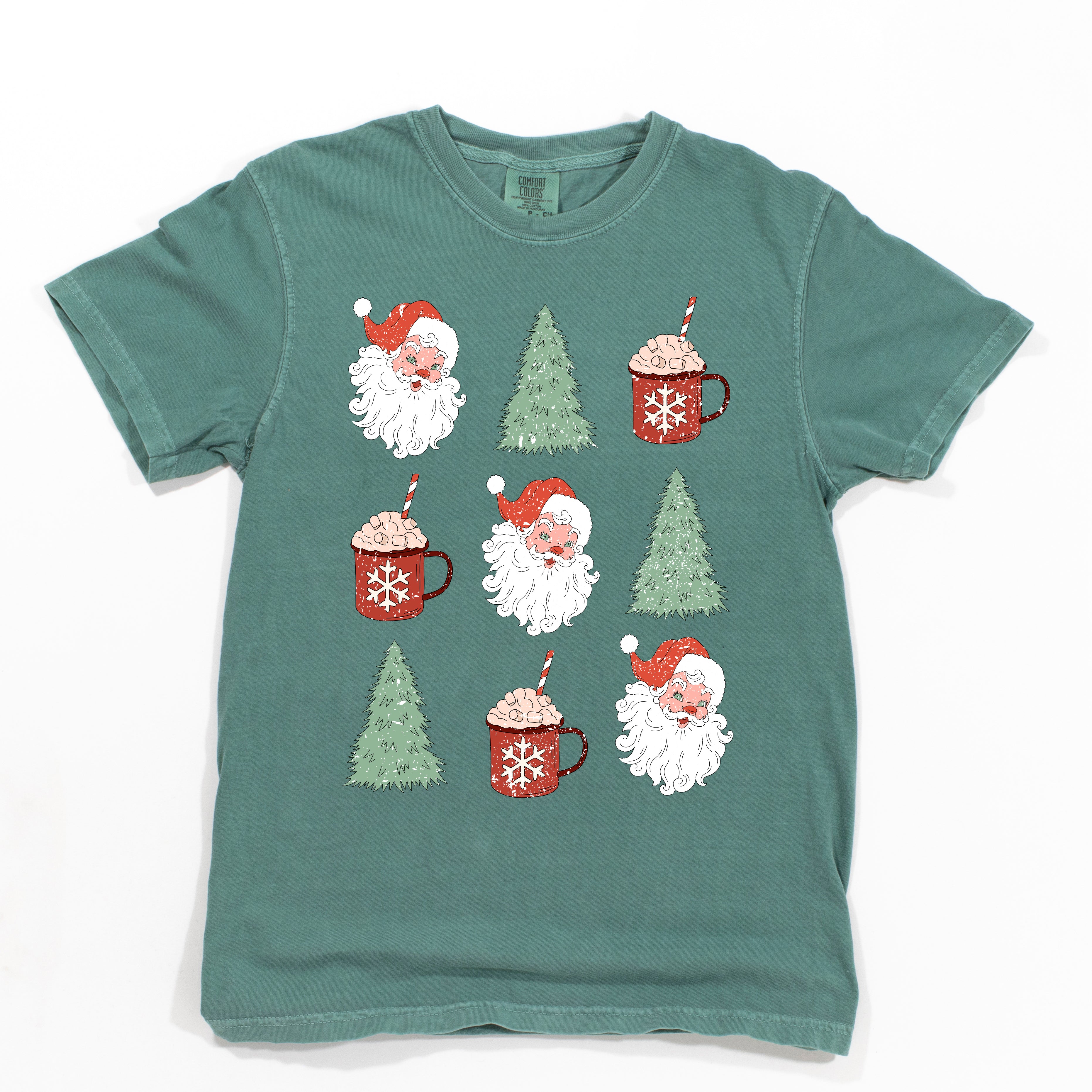 Tree and Mug Collage | Garment Dyed Tee