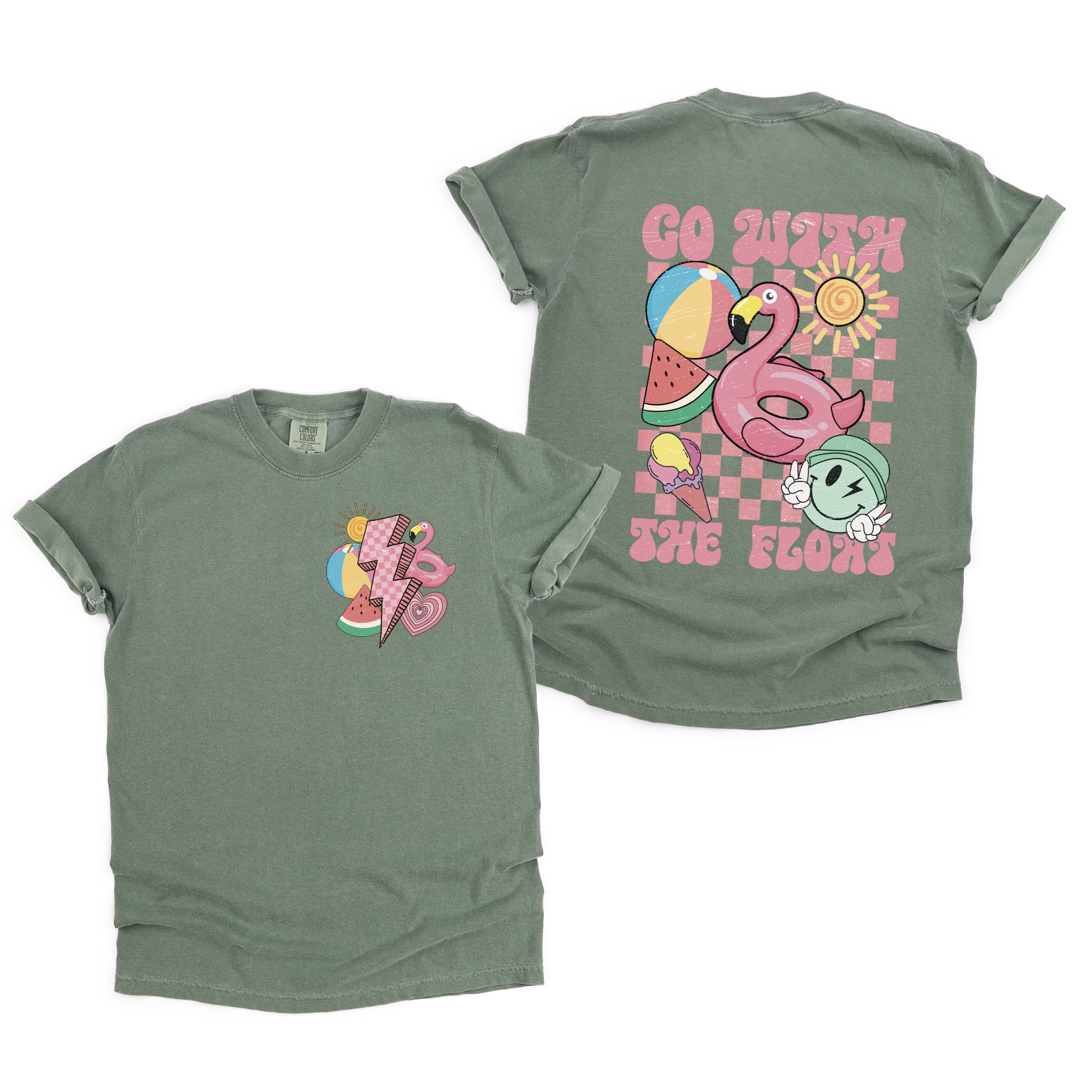 Go With The Float Lightning | Garment Dyed Tee | Front and Back Ink